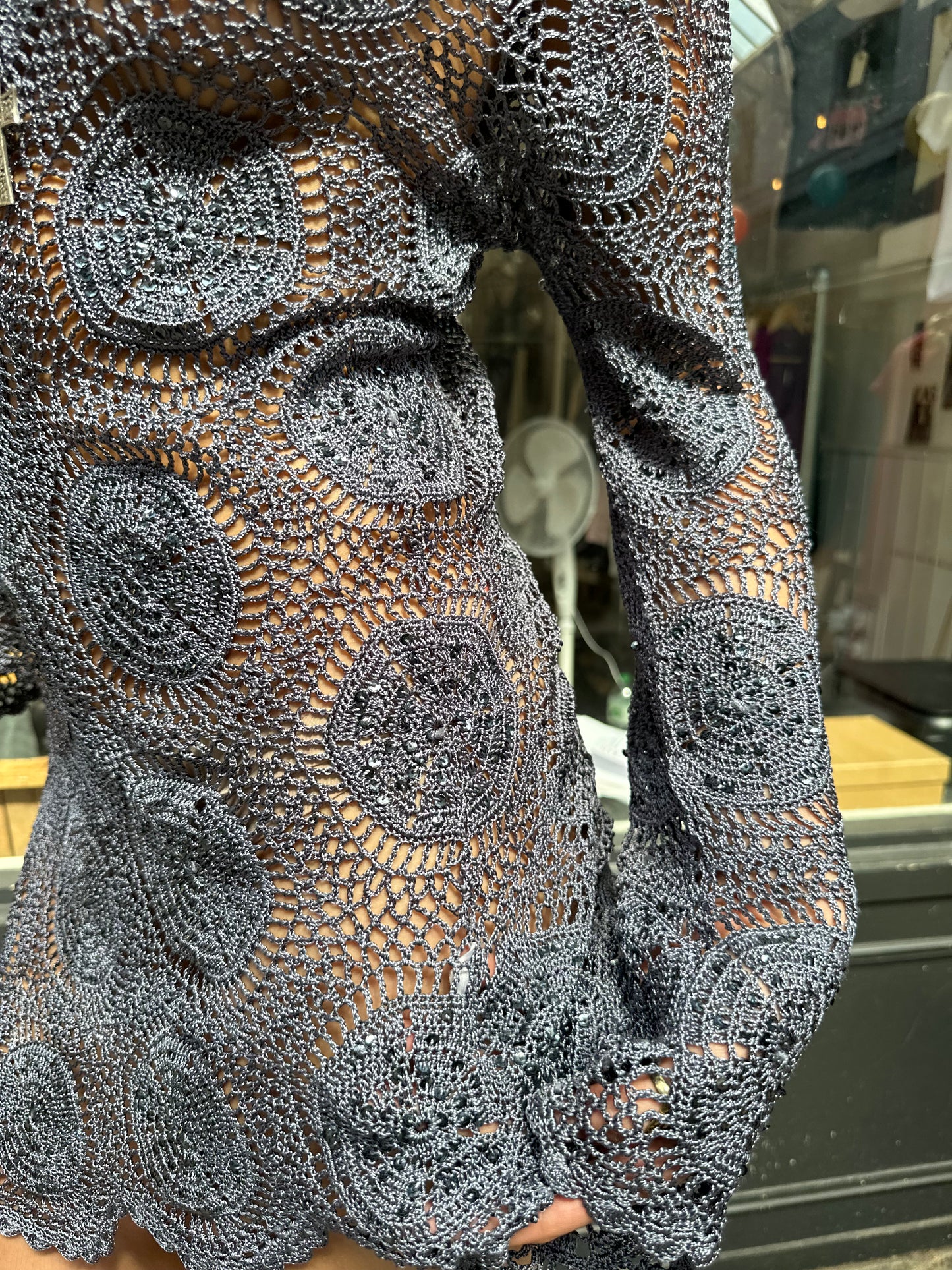 Crochet mini dress