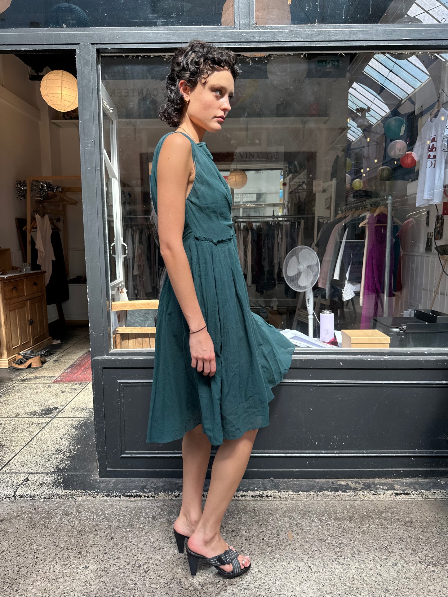 Green midi dress