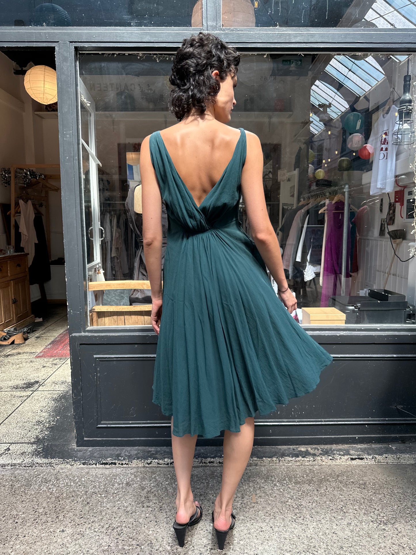 Green midi dress