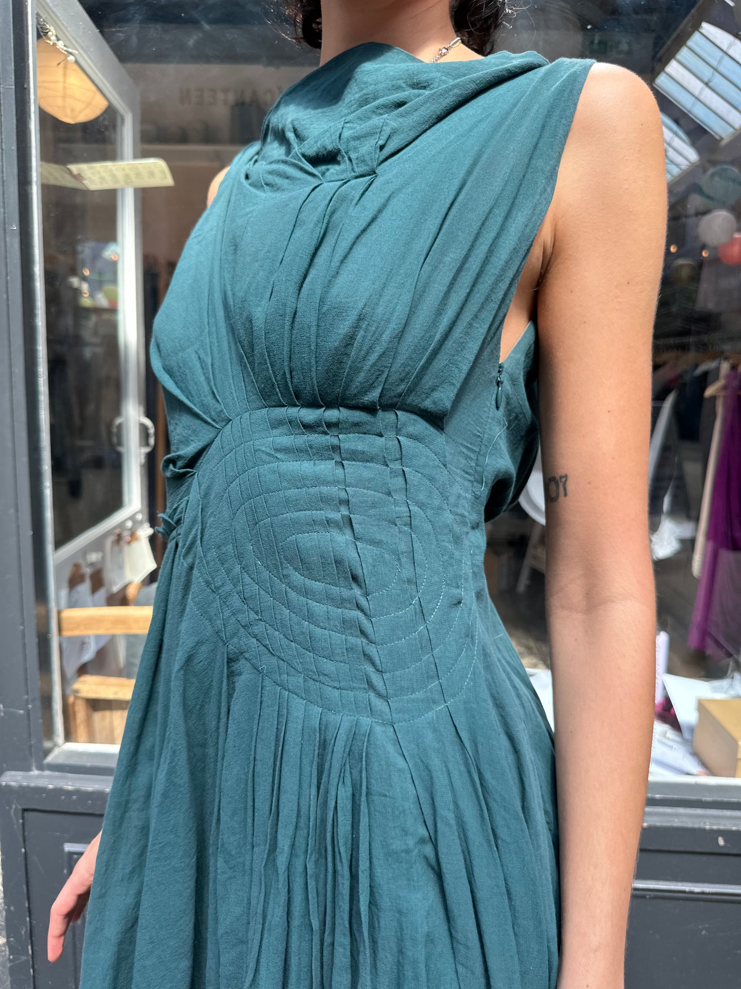 Green midi dress