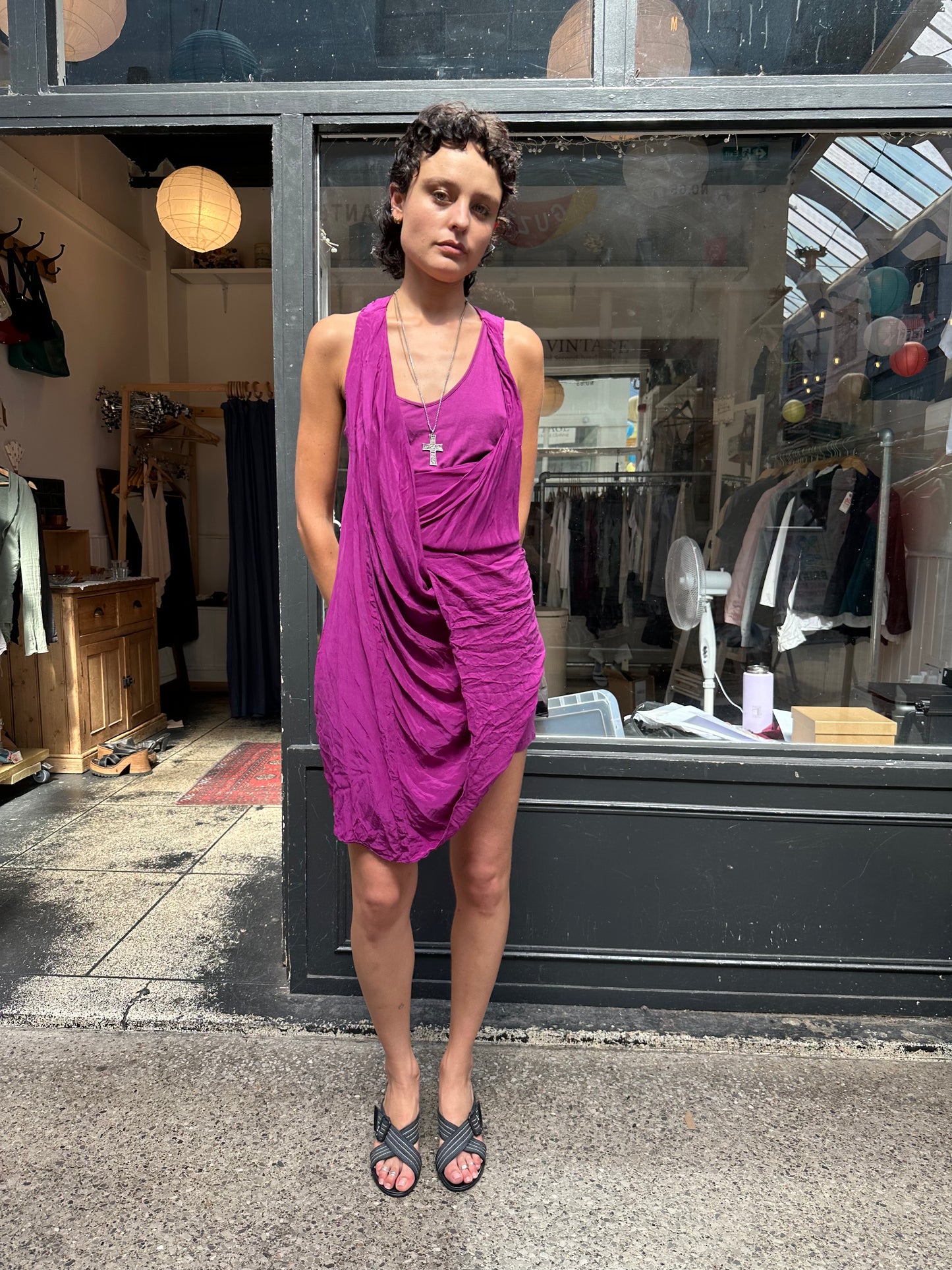 All Saints purple layered dress