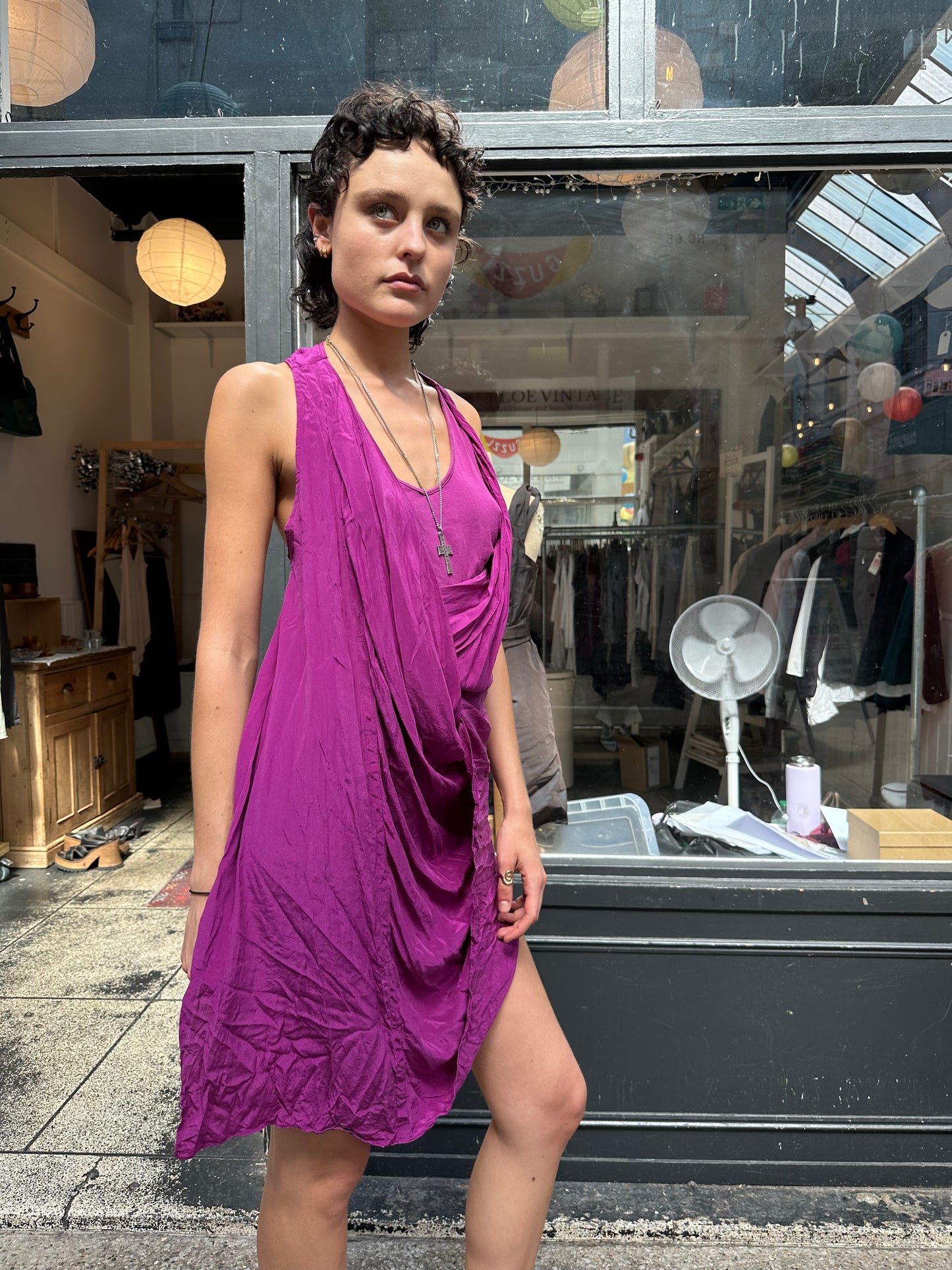 All Saints purple layered dress