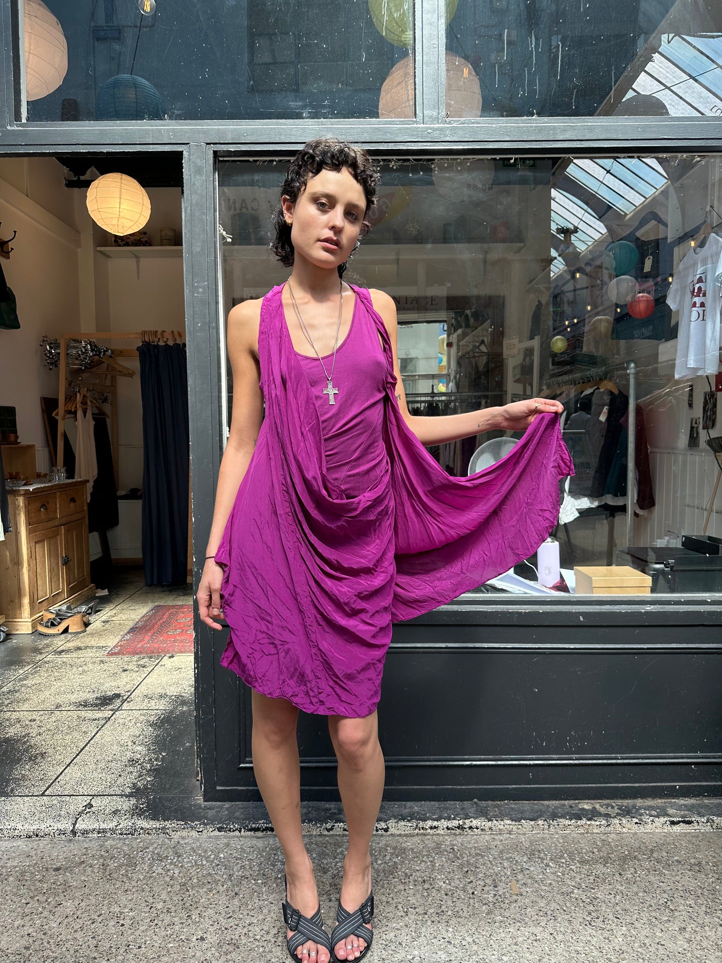 All Saints purple layered dress