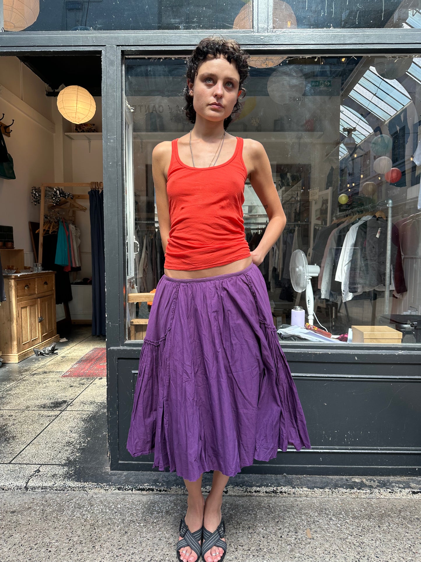 All Saints purple 100% cotton skirt