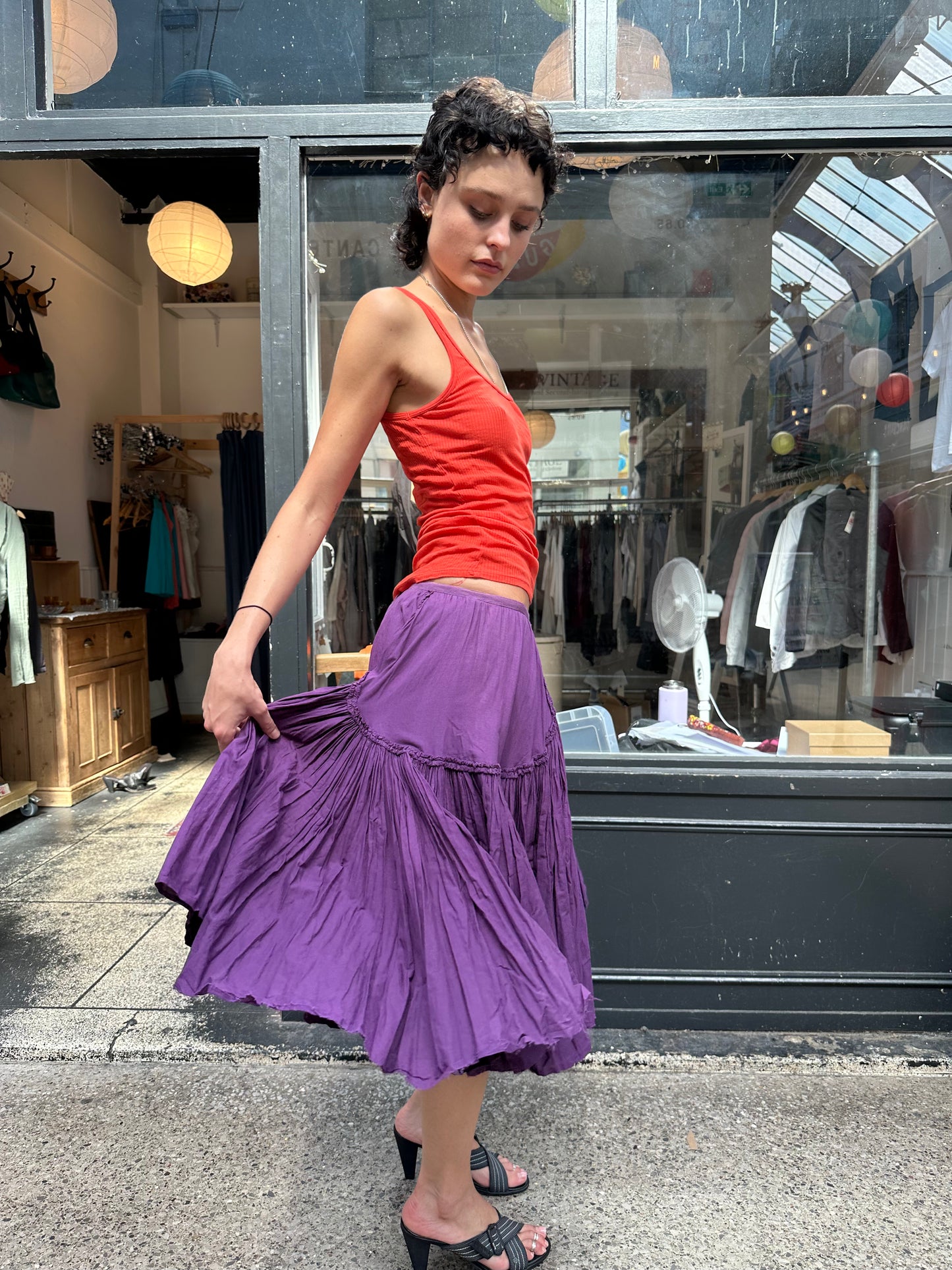 All Saints purple 100% cotton skirt
