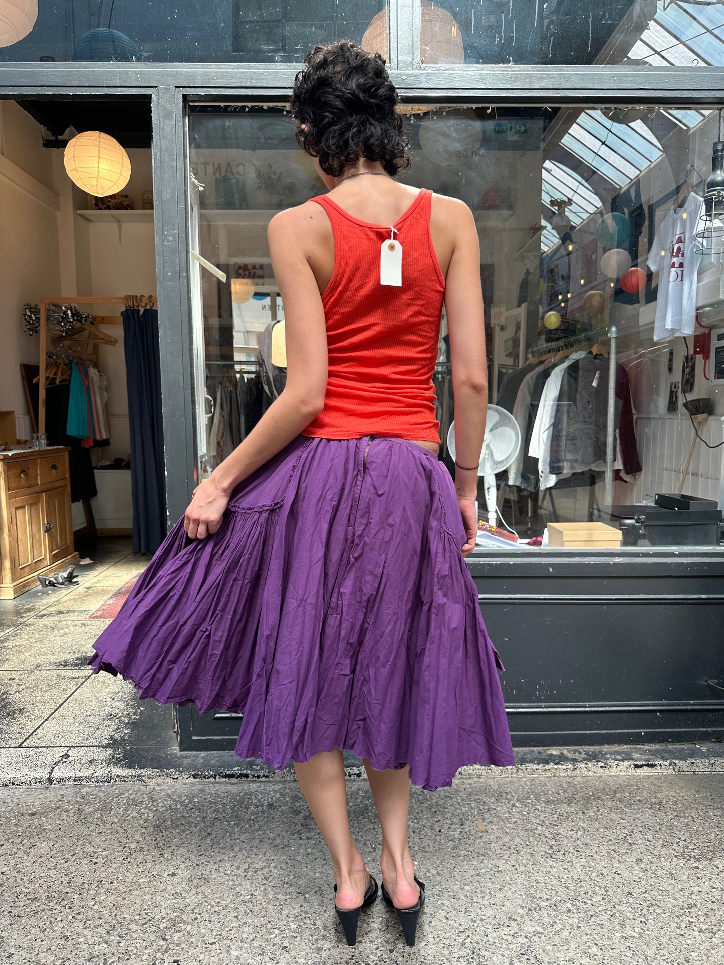 All Saints purple 100% cotton skirt