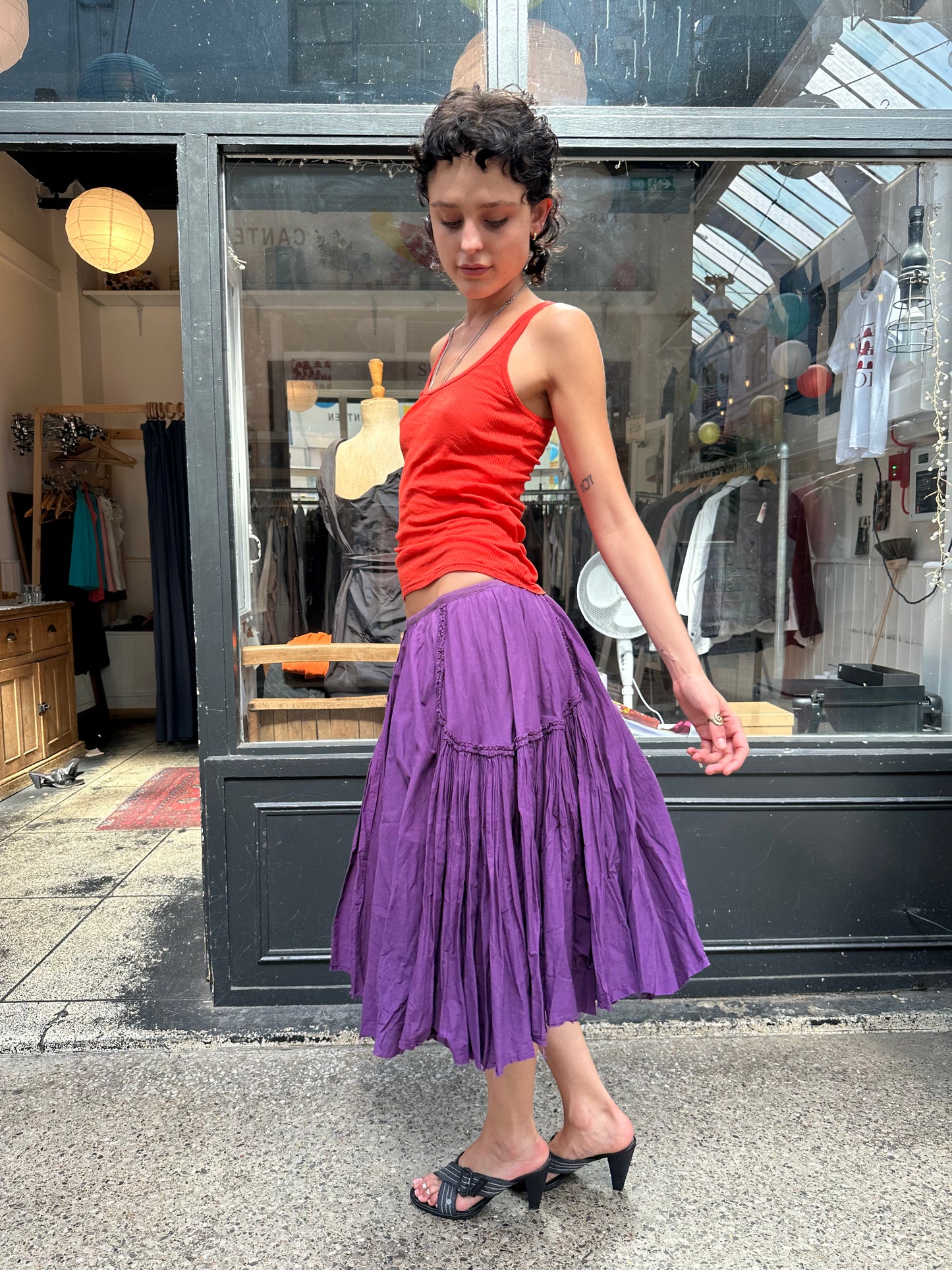 All Saints purple 100% cotton skirt