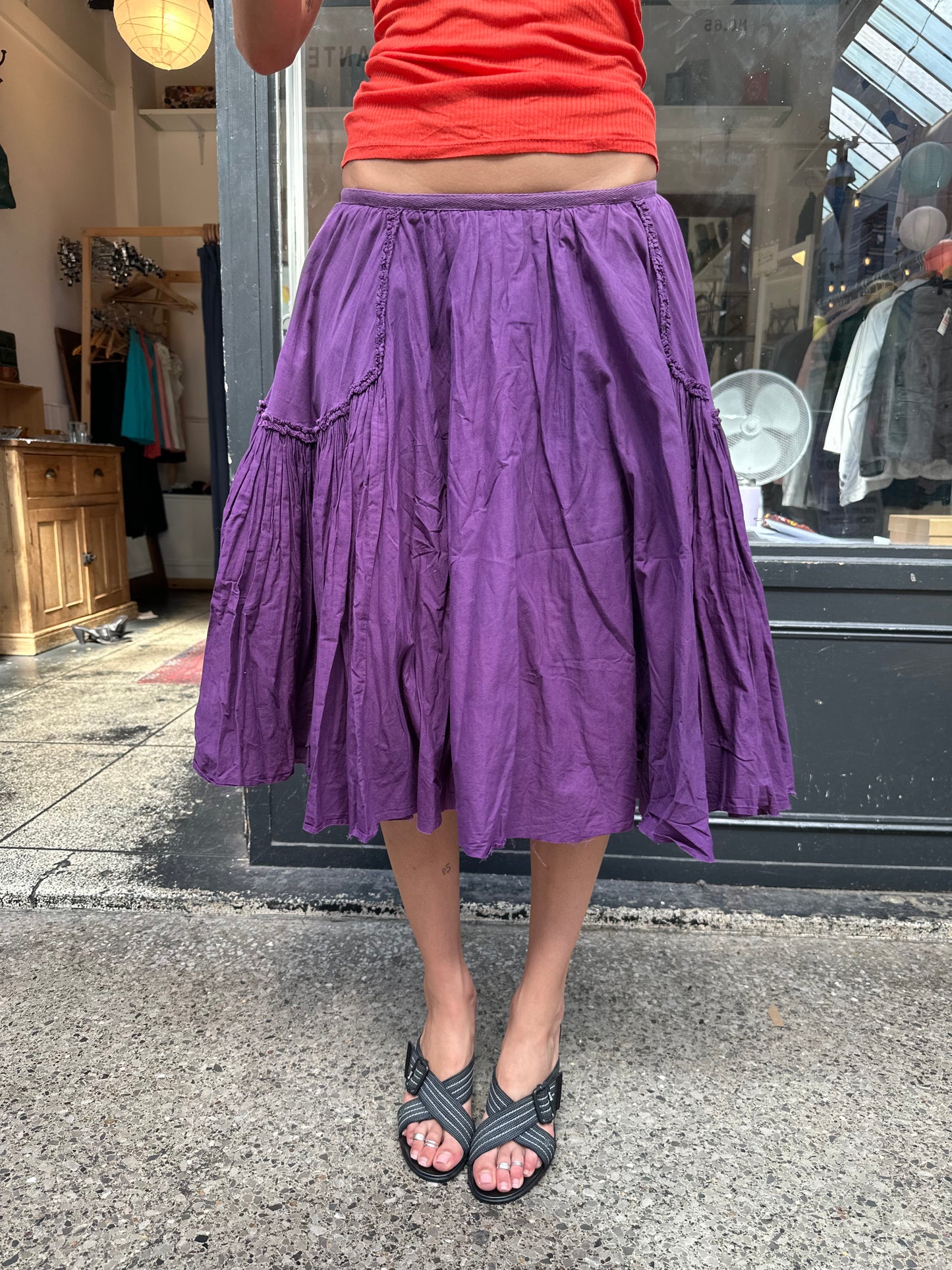 All Saints purple 100% cotton skirt