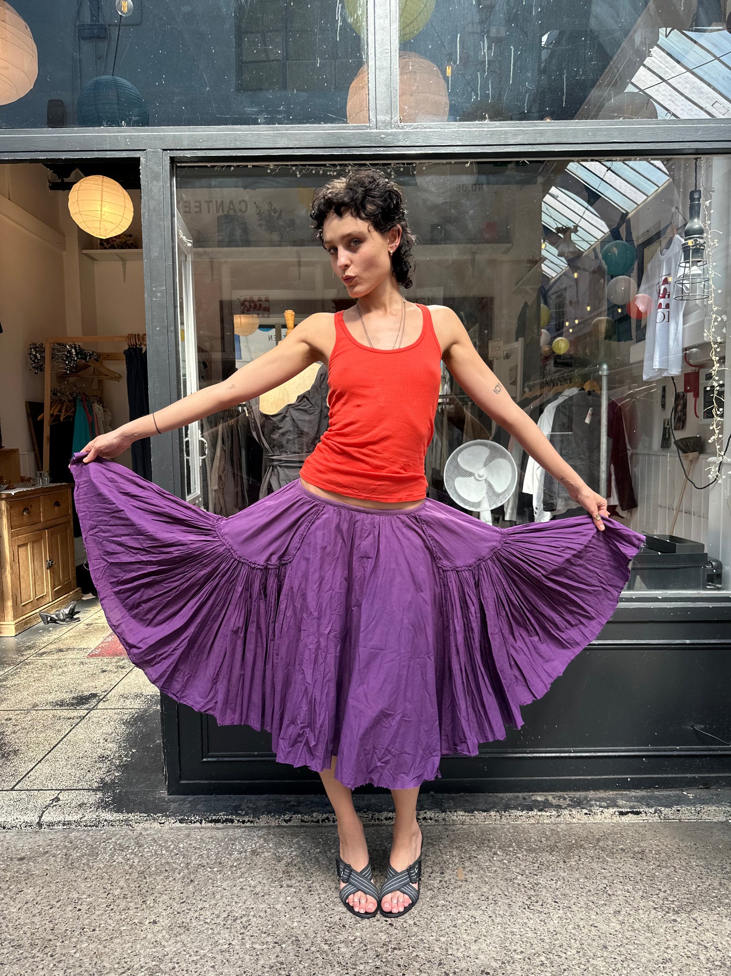 All Saints purple 100% cotton skirt