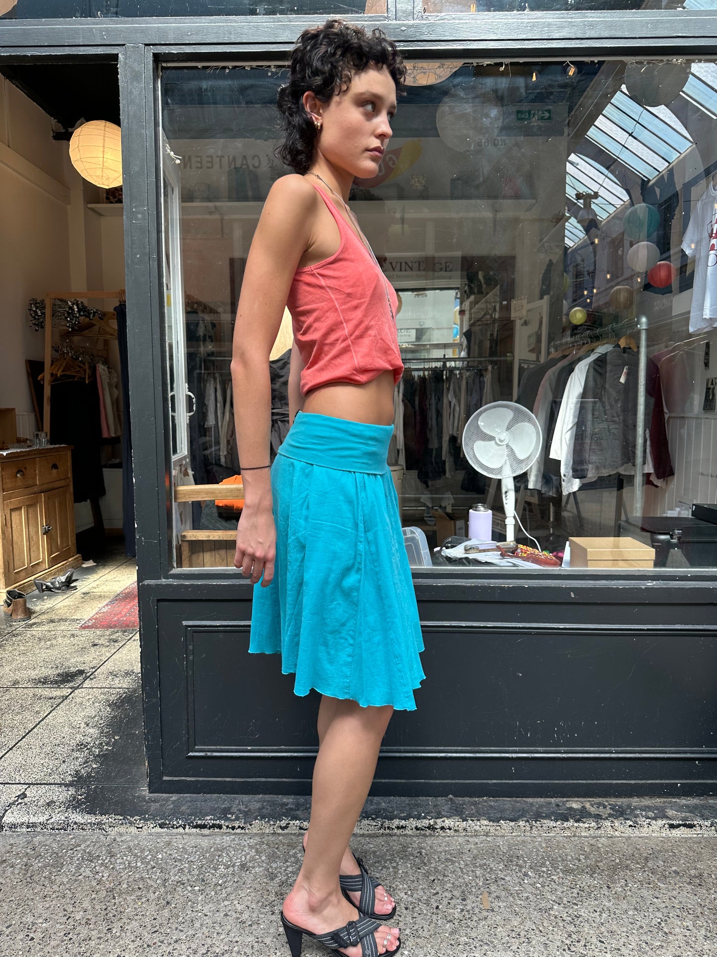 DKNY turquoise midi skirt