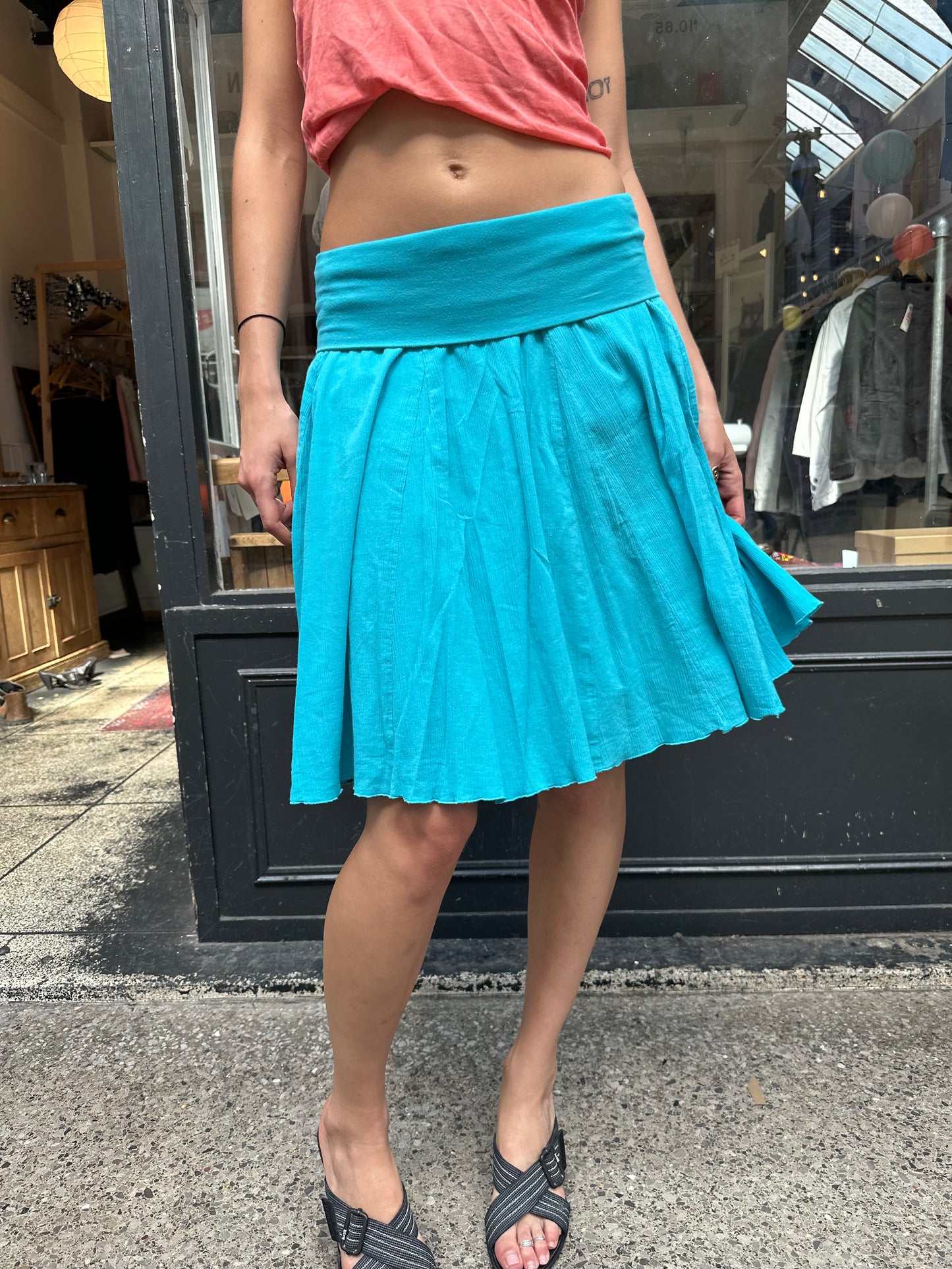 DKNY turquoise midi skirt