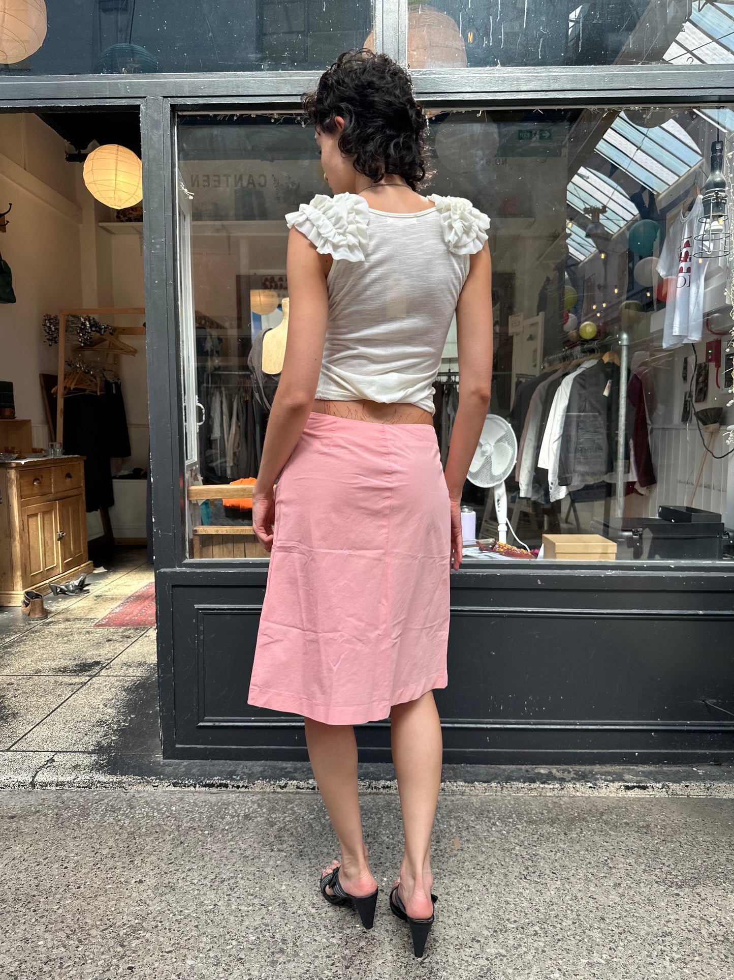 Pink midi skirt