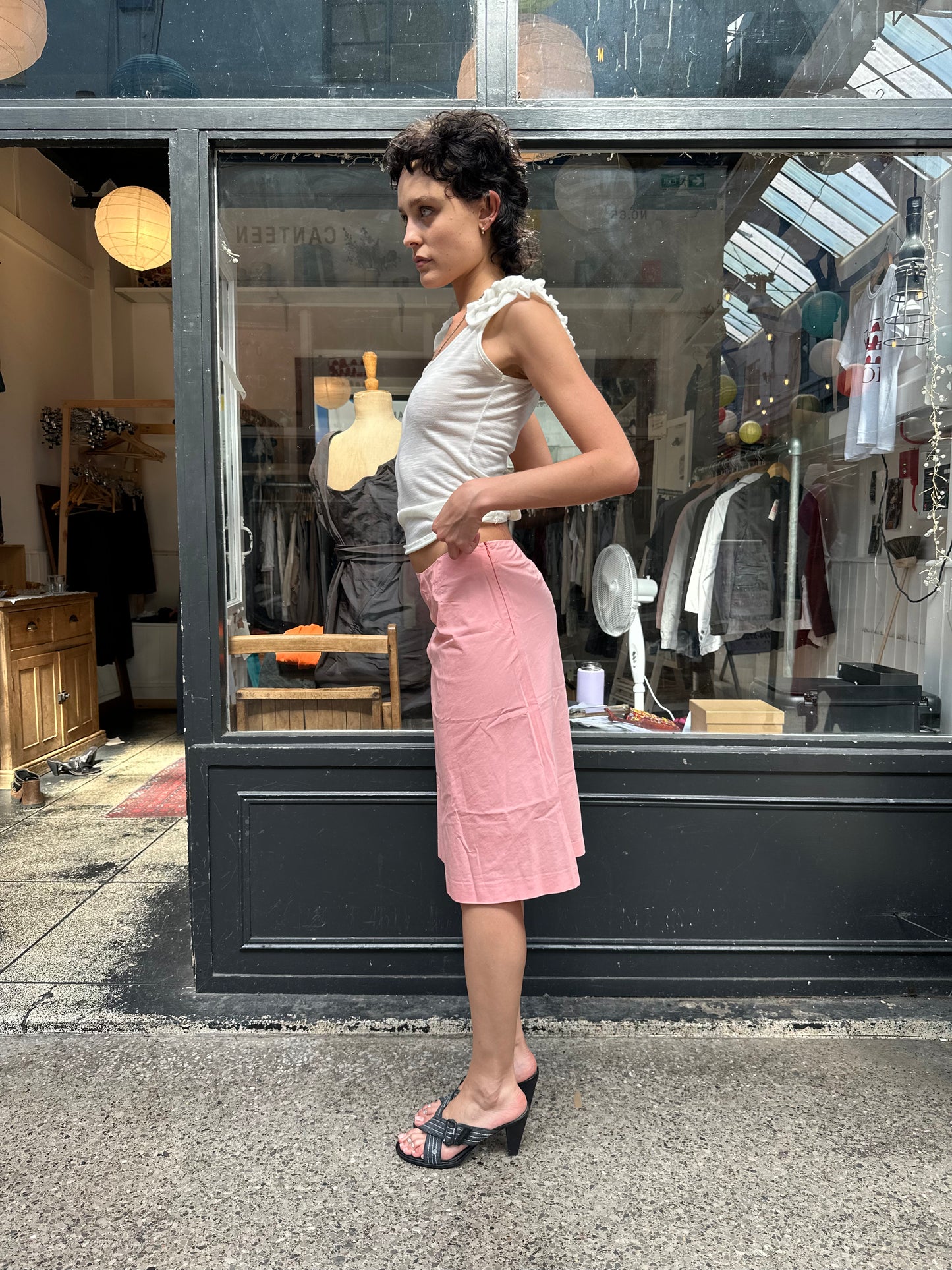 Pink midi skirt