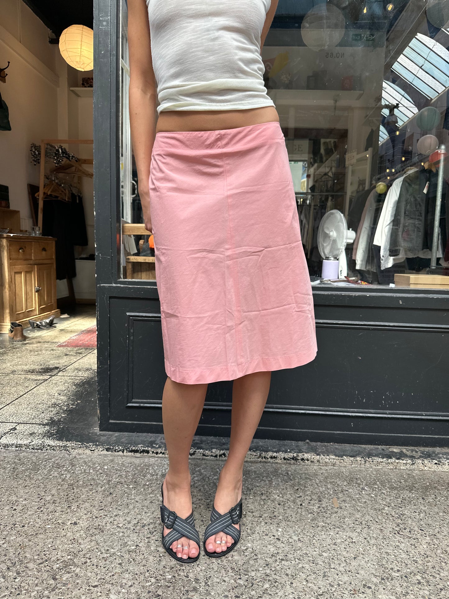 Pink midi skirt