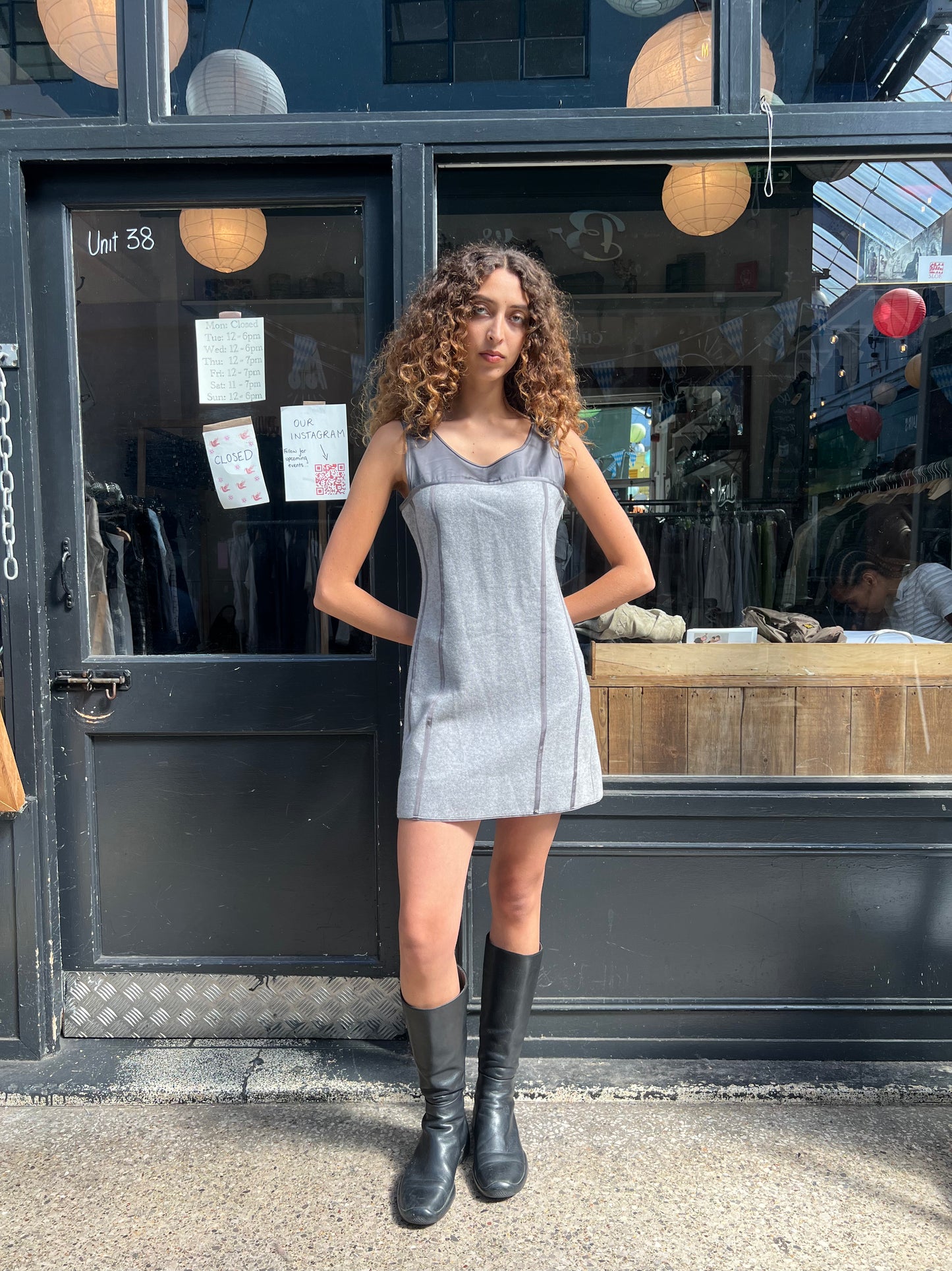 SPORTMAX grey wool dress