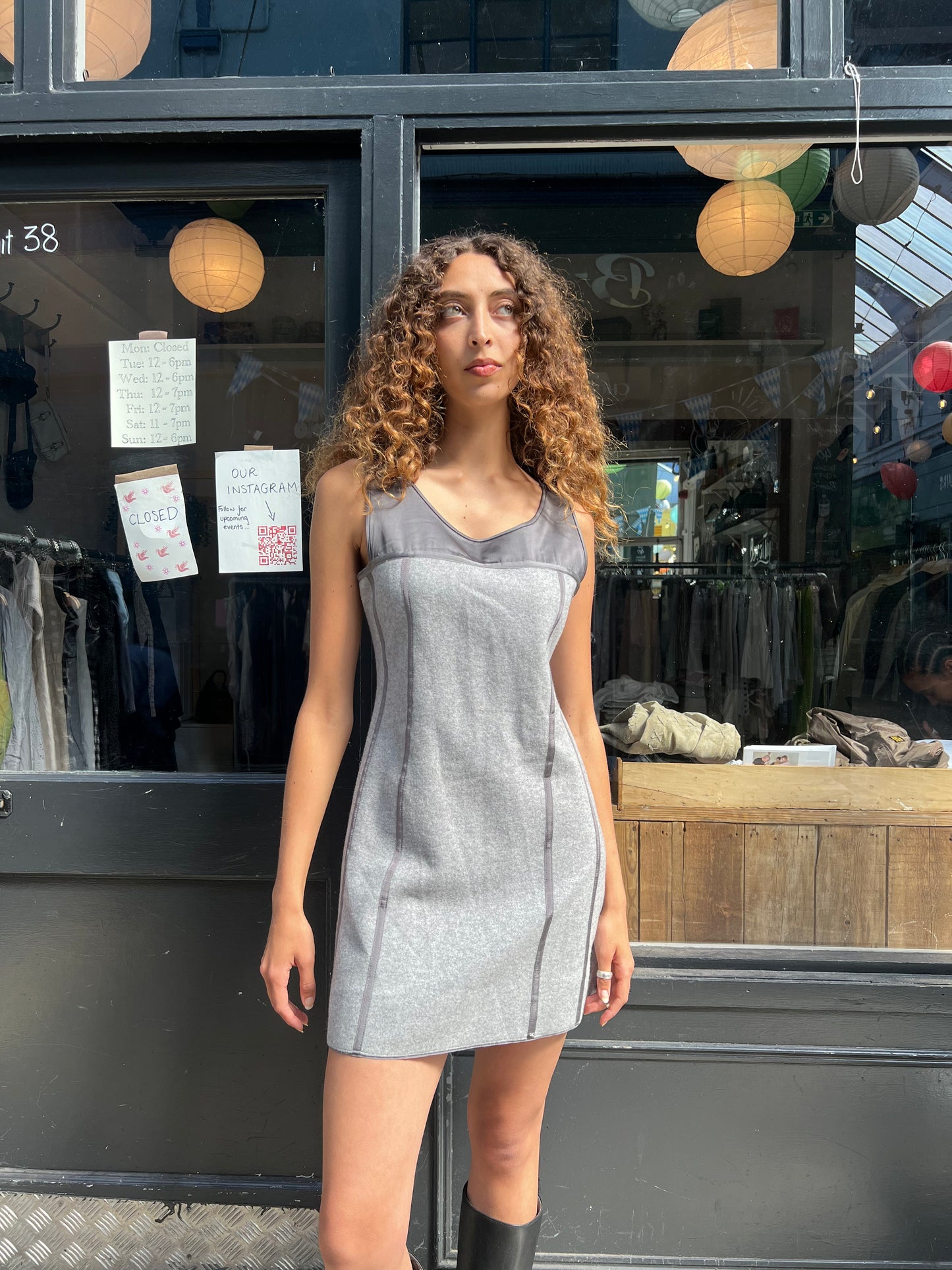 SPORTMAX grey wool dress