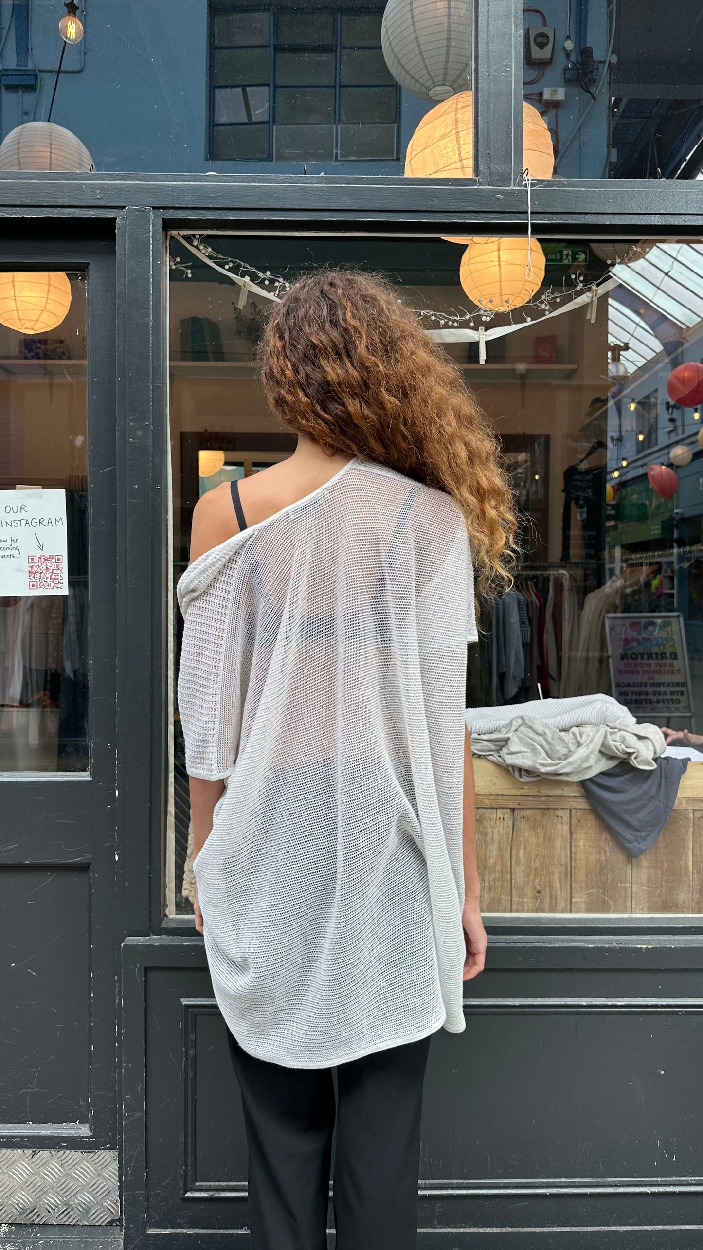 ALL SAINTS slouchy open weave top
