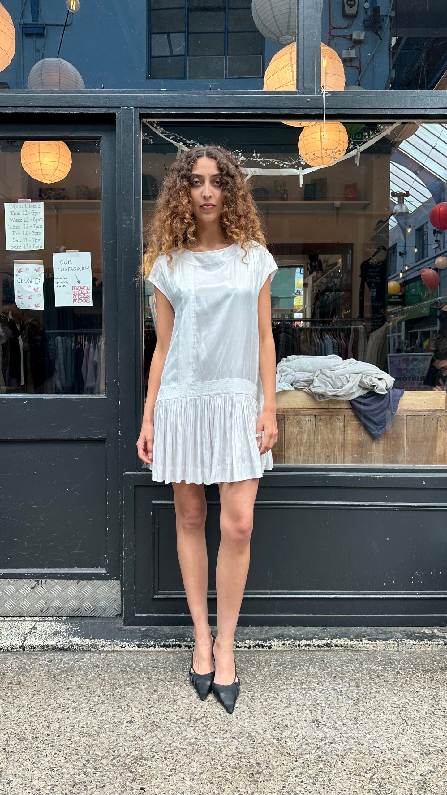 ALL SAINTS white drop waist dress