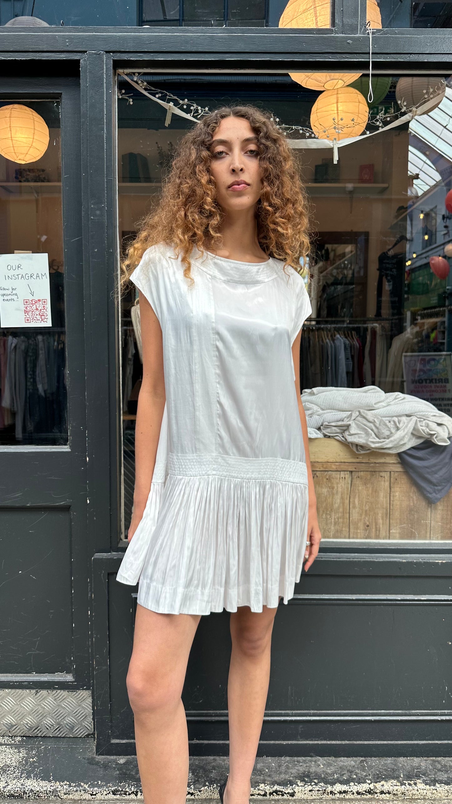 ALL SAINTS white drop waist dress