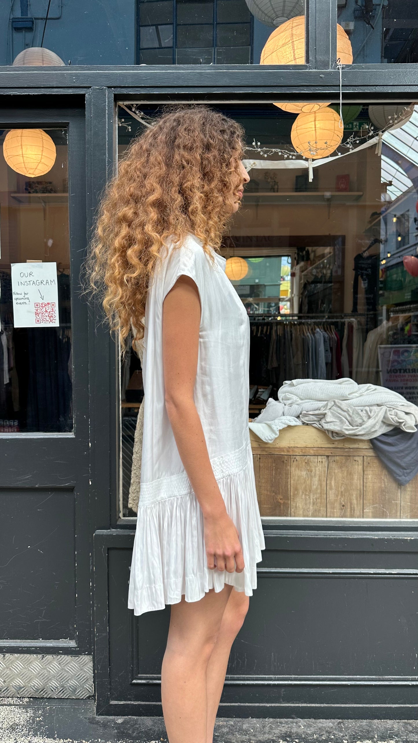 ALL SAINTS white drop waist dress