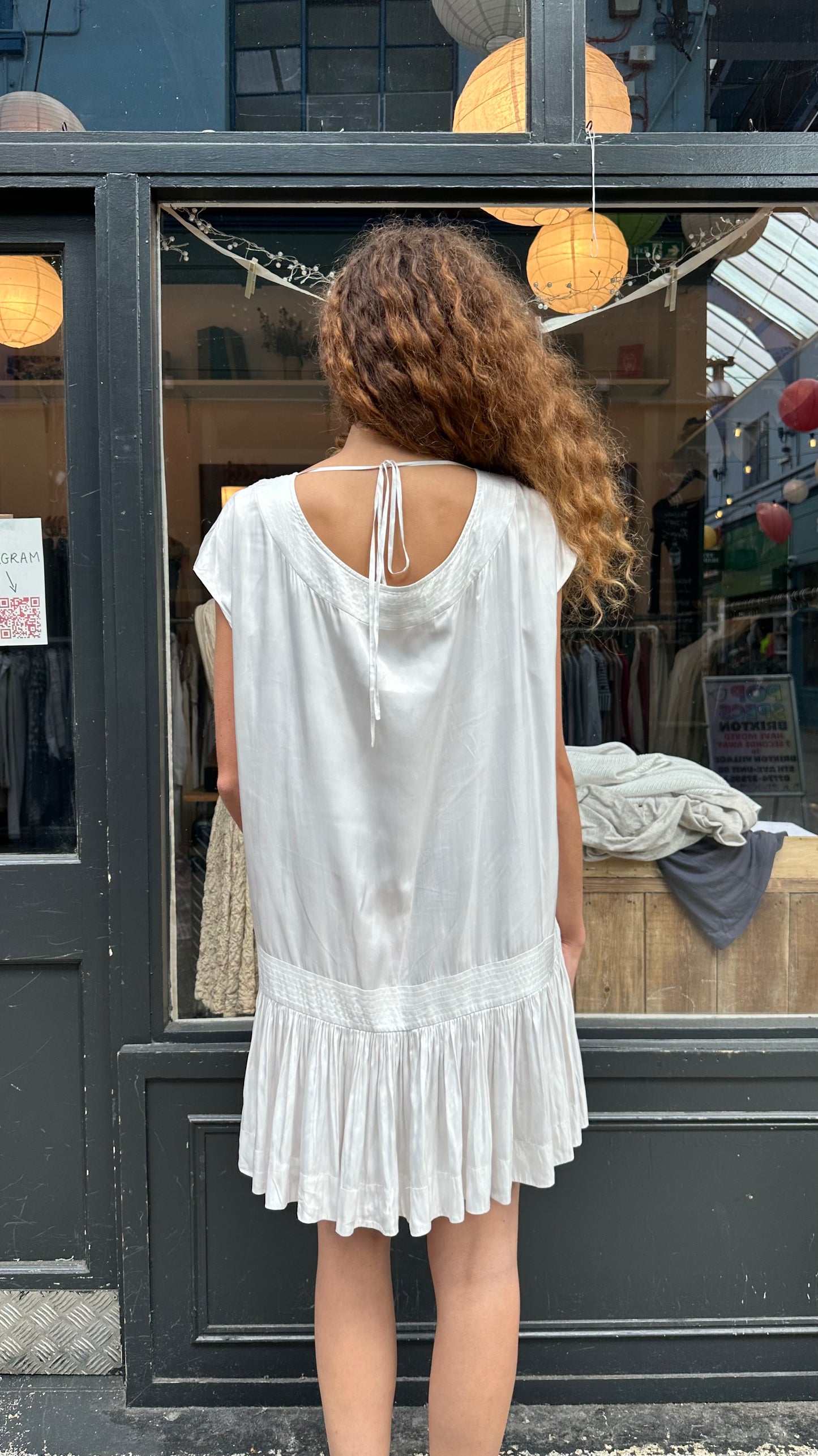 ALL SAINTS white drop waist dress