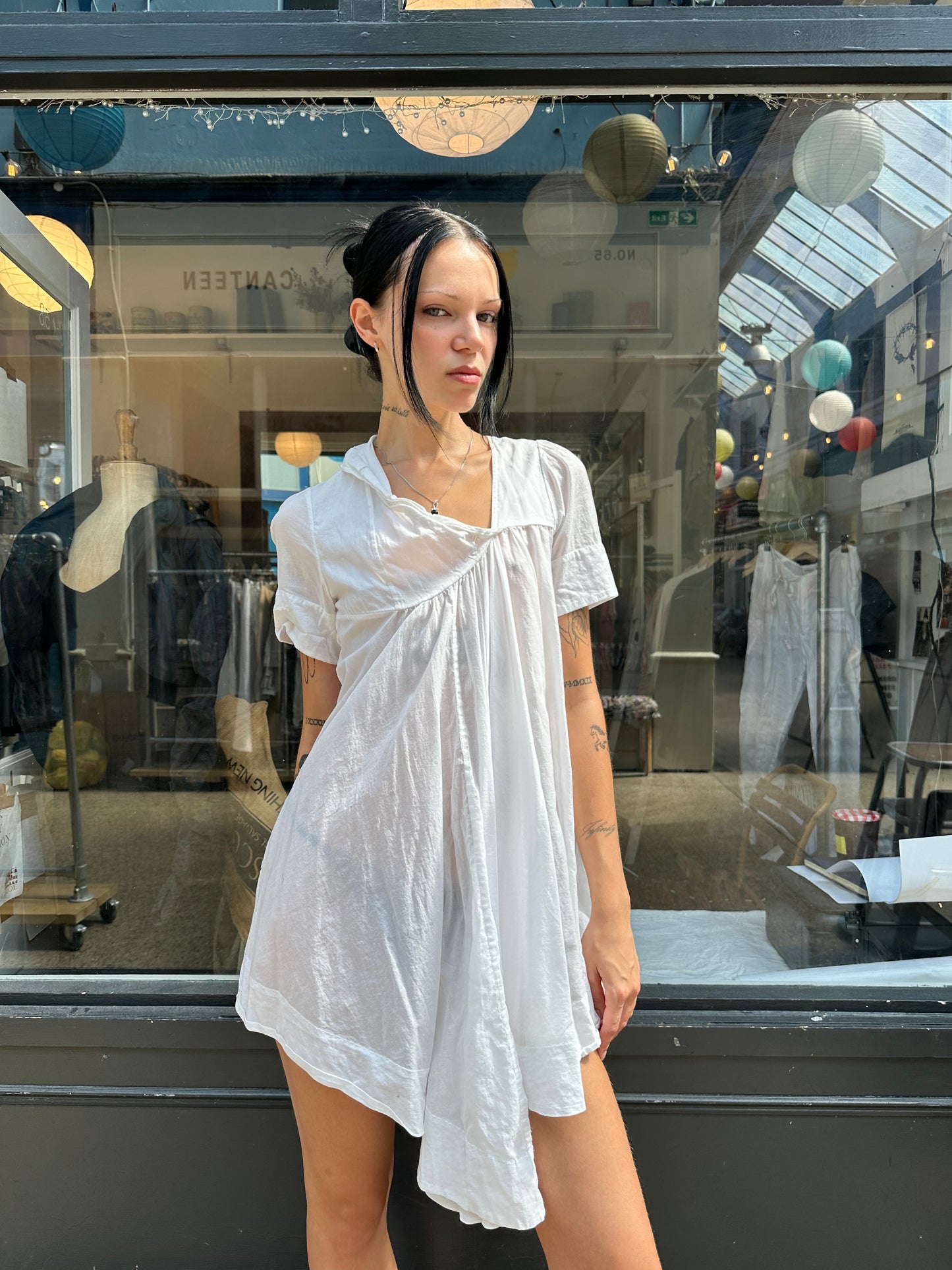 All Saints white 100% cotton mini dress