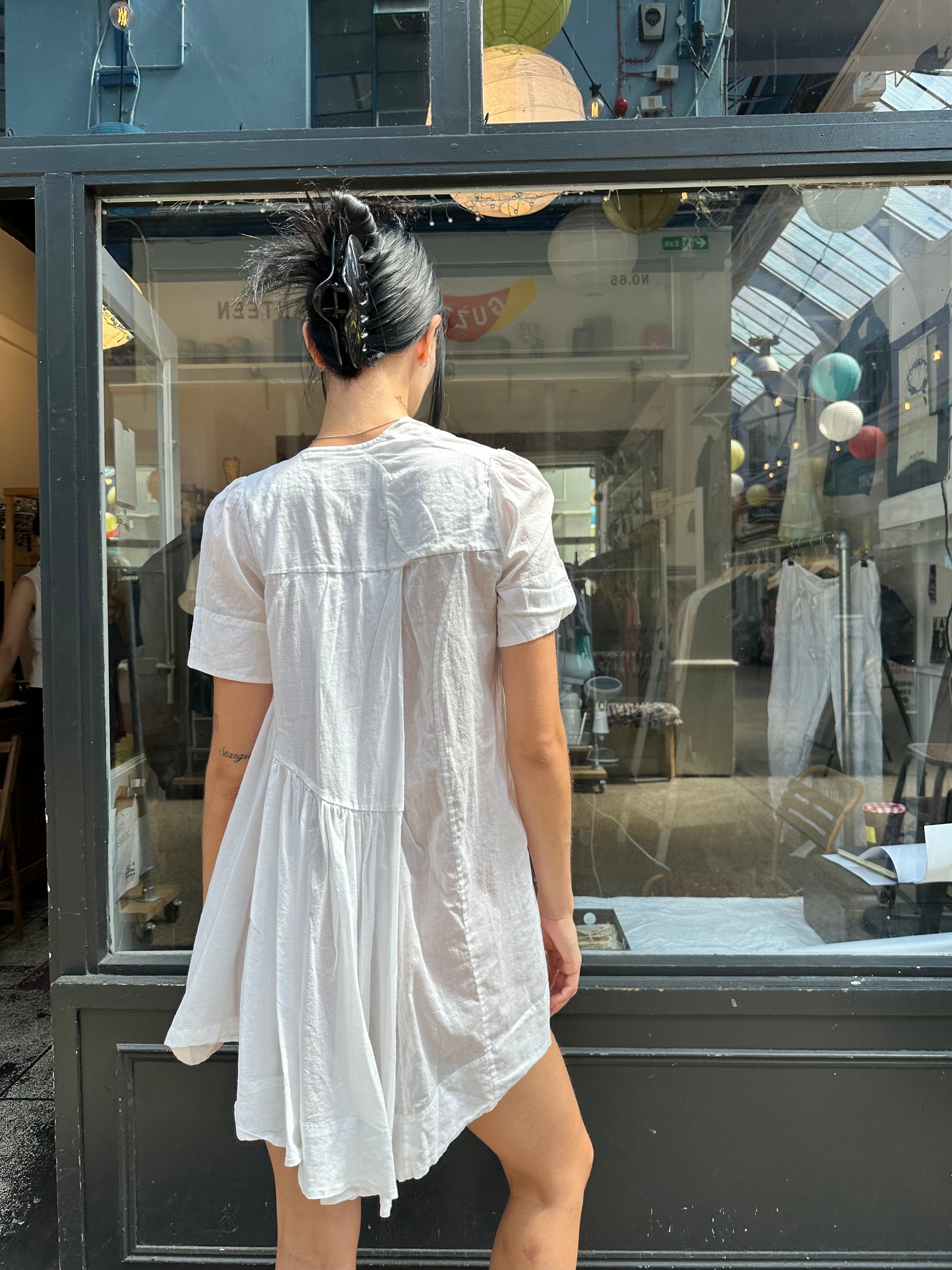 All Saints white 100% cotton mini dress