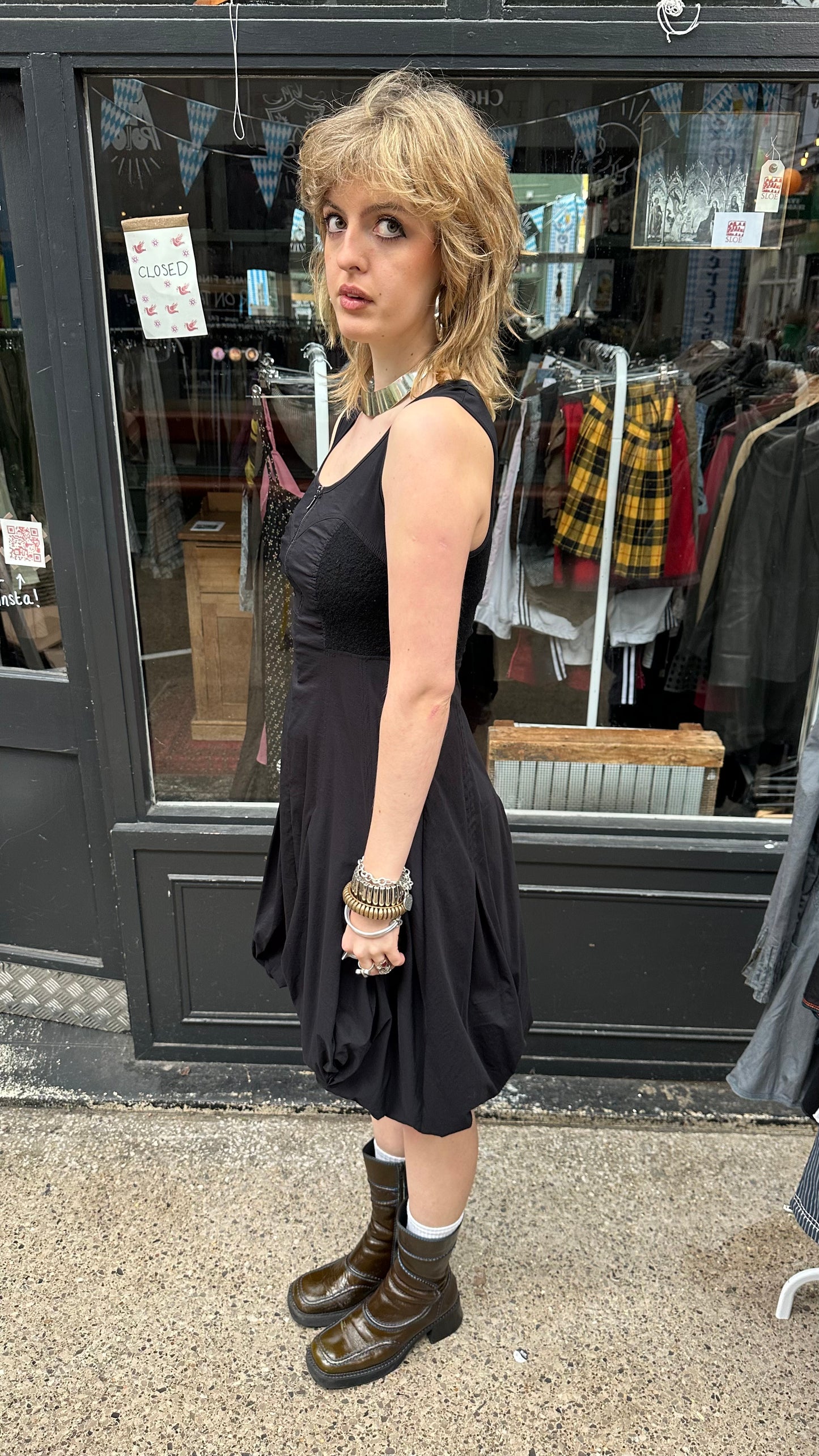 Black dress with bubble skirt