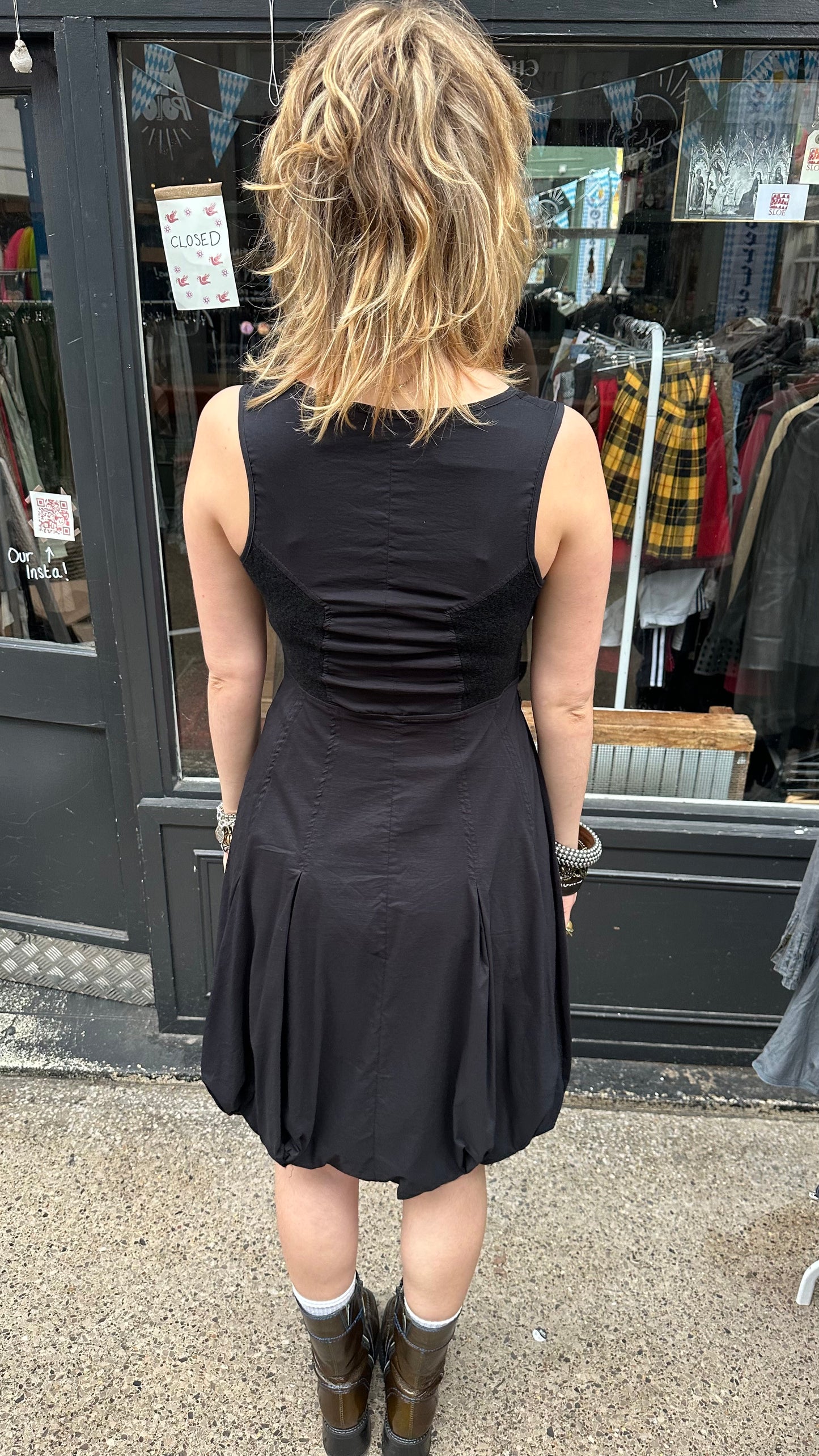 Black dress with bubble skirt