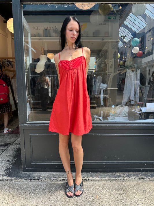 Gstar red 100% cotton mini dress