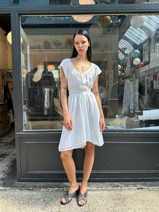White 100% cotton mini dress