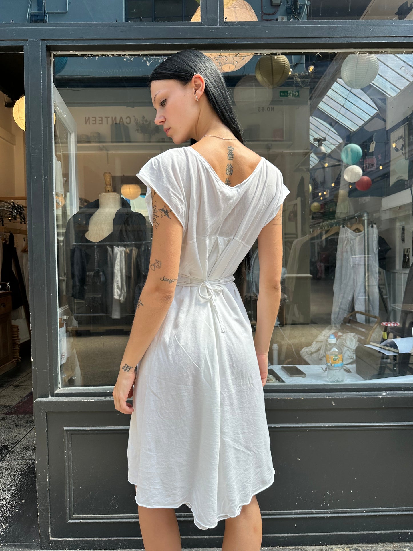 White 100% cotton mini dress