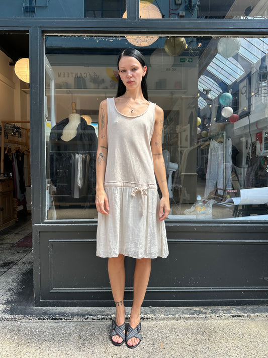 Baby pink drop waist dress