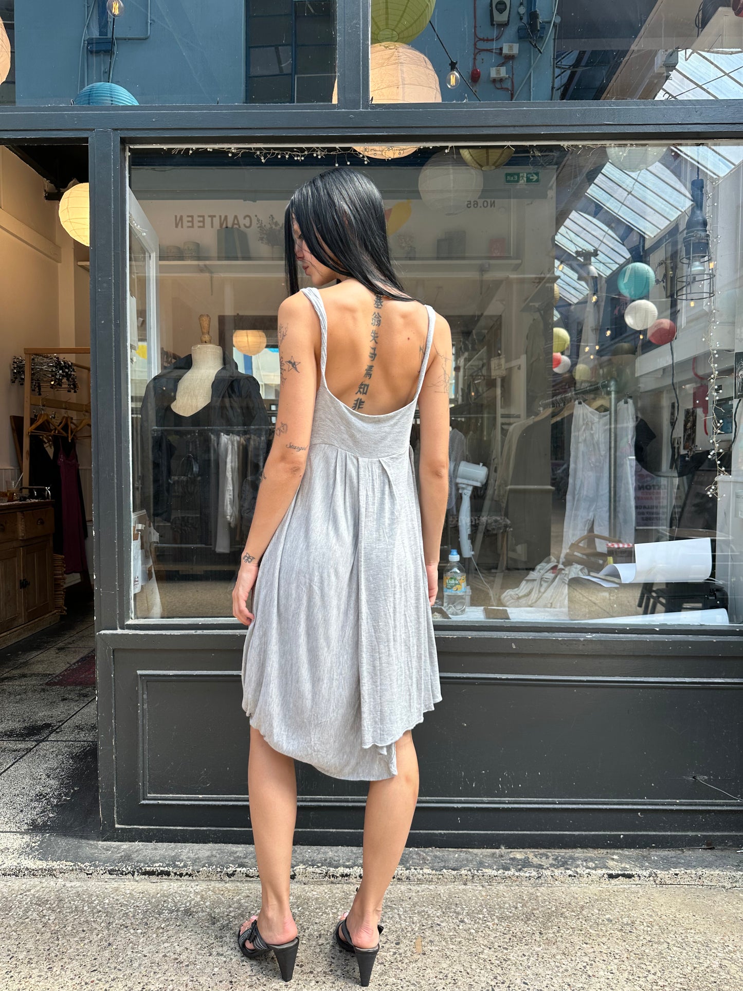 All saints slouchy grey midi dress