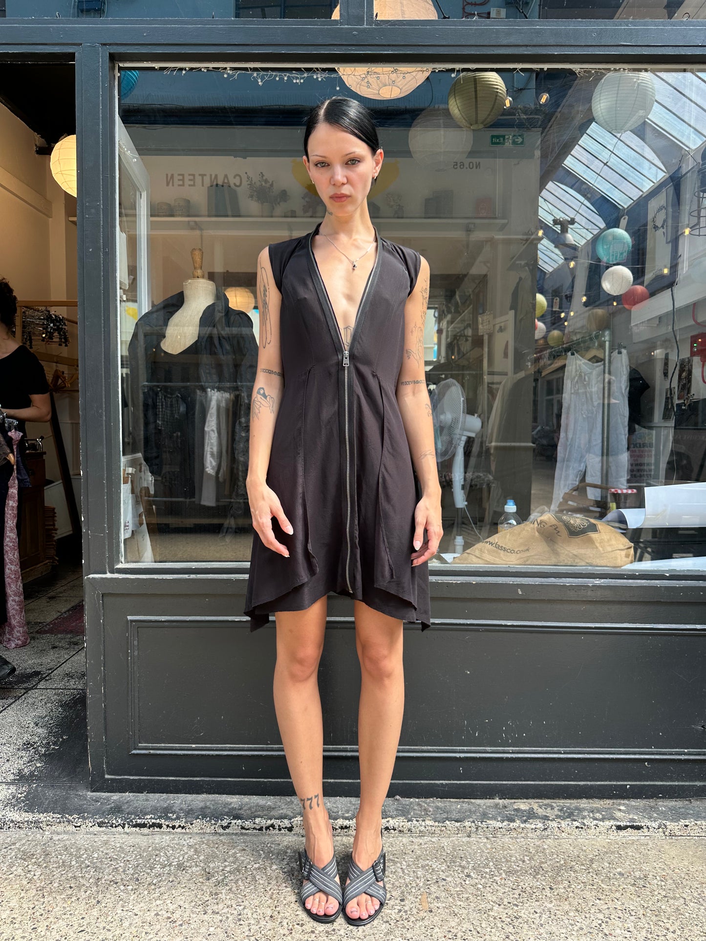 All saints black 100% silk dress