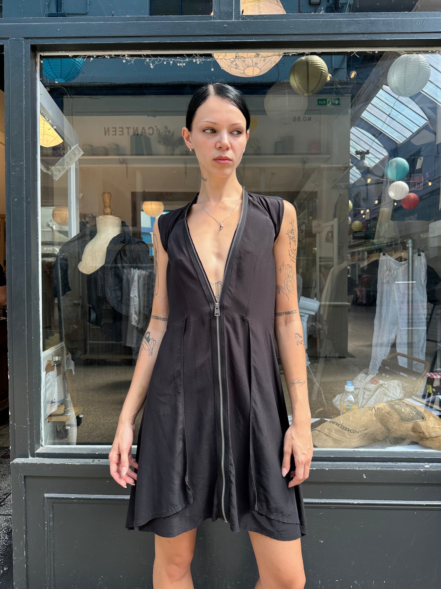 All saints black 100% silk dress