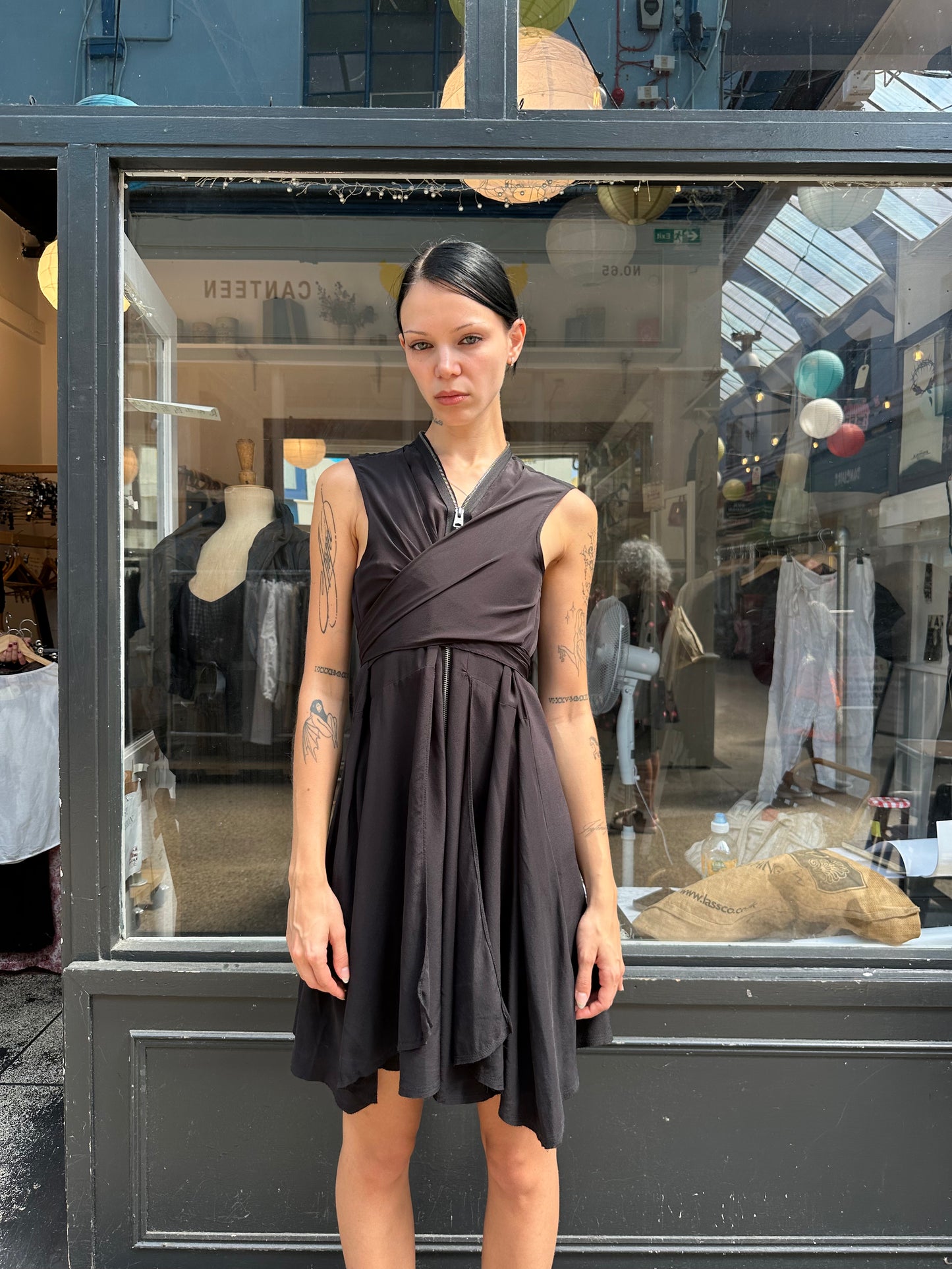 All saints black 100% silk dress