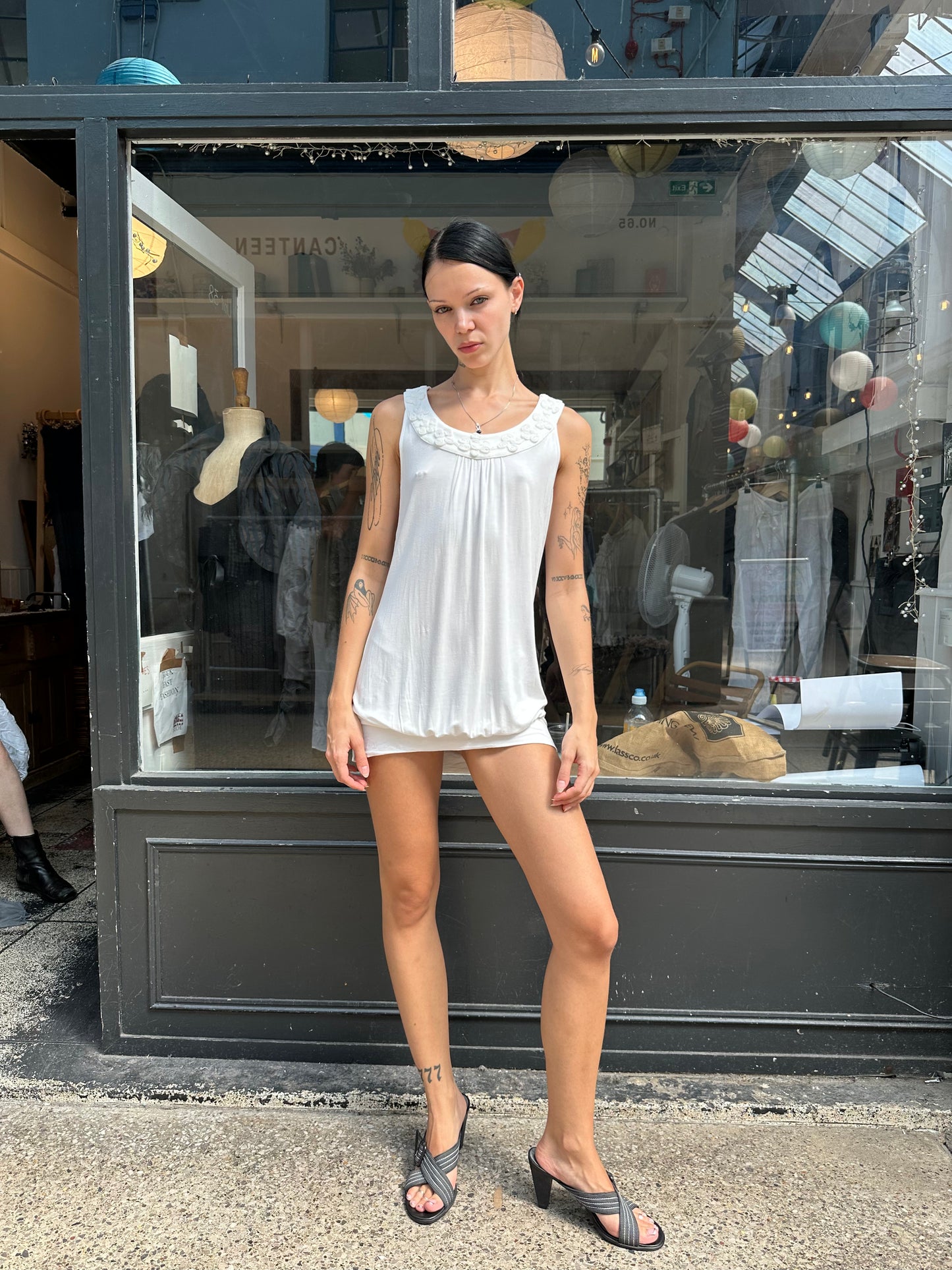 White mini dress