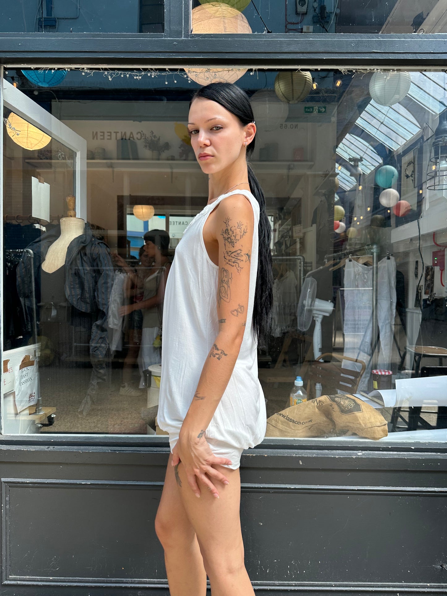 White mini dress