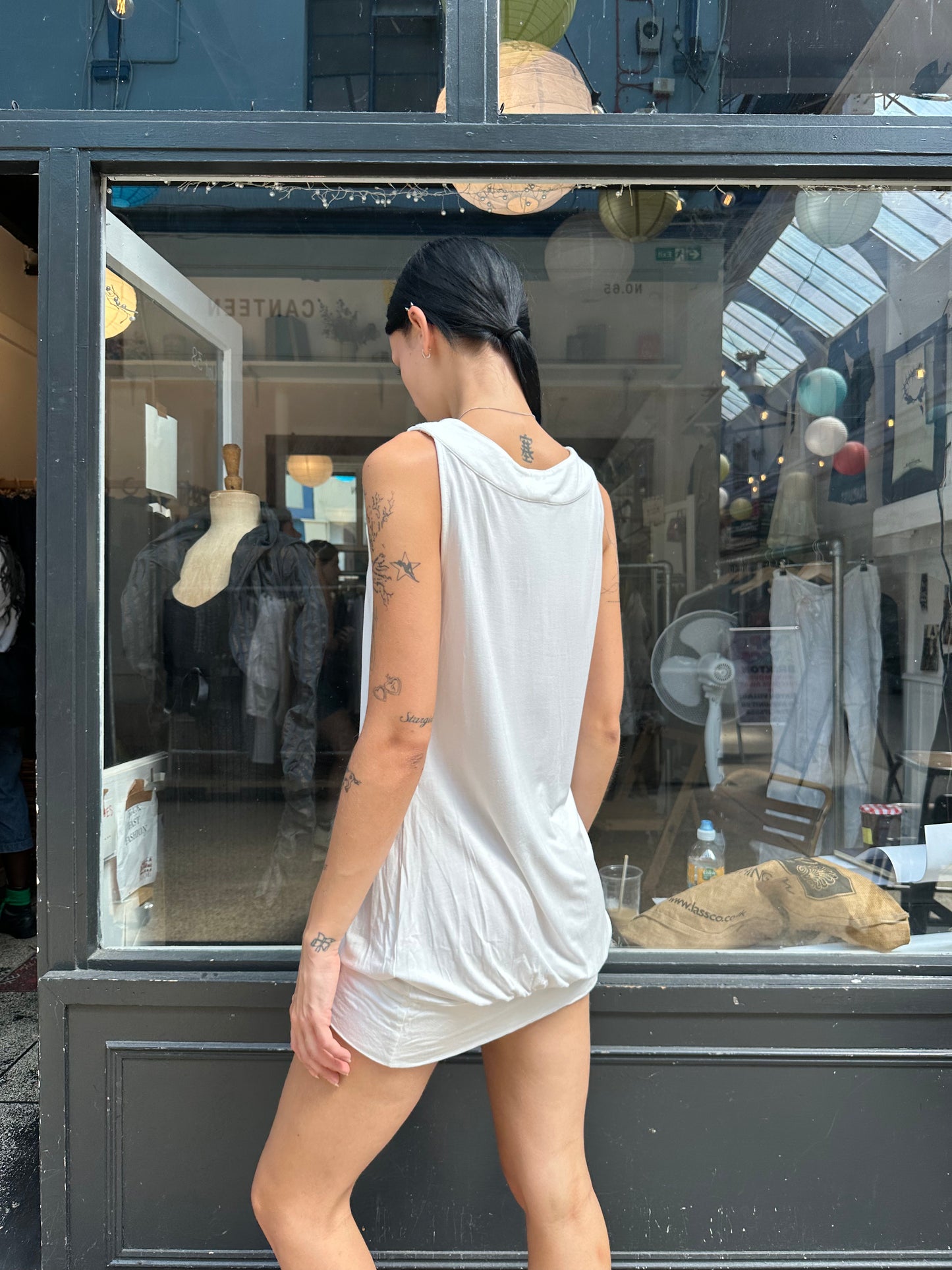 White mini dress