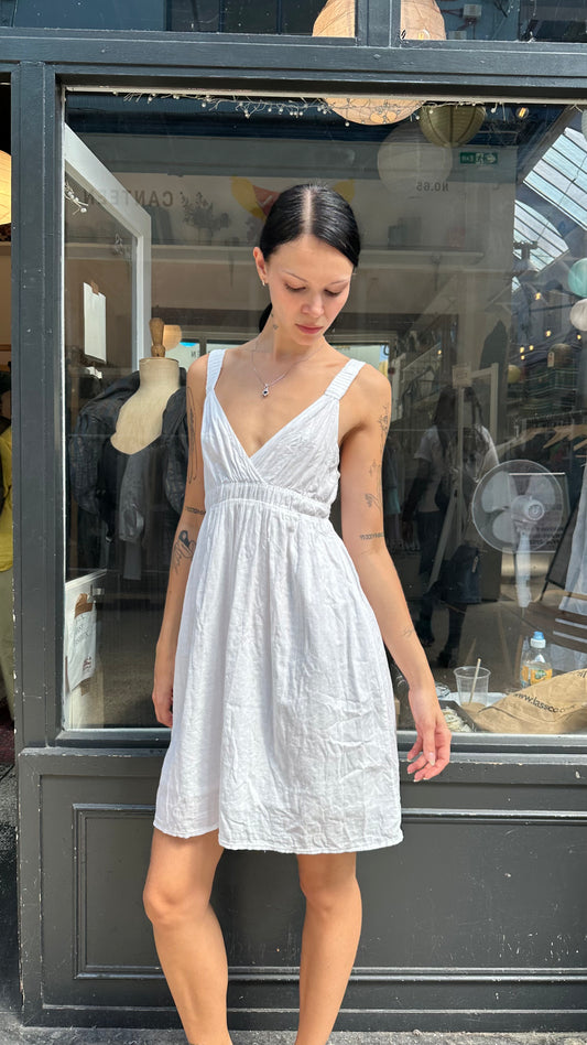 White 100% cotton mini dress