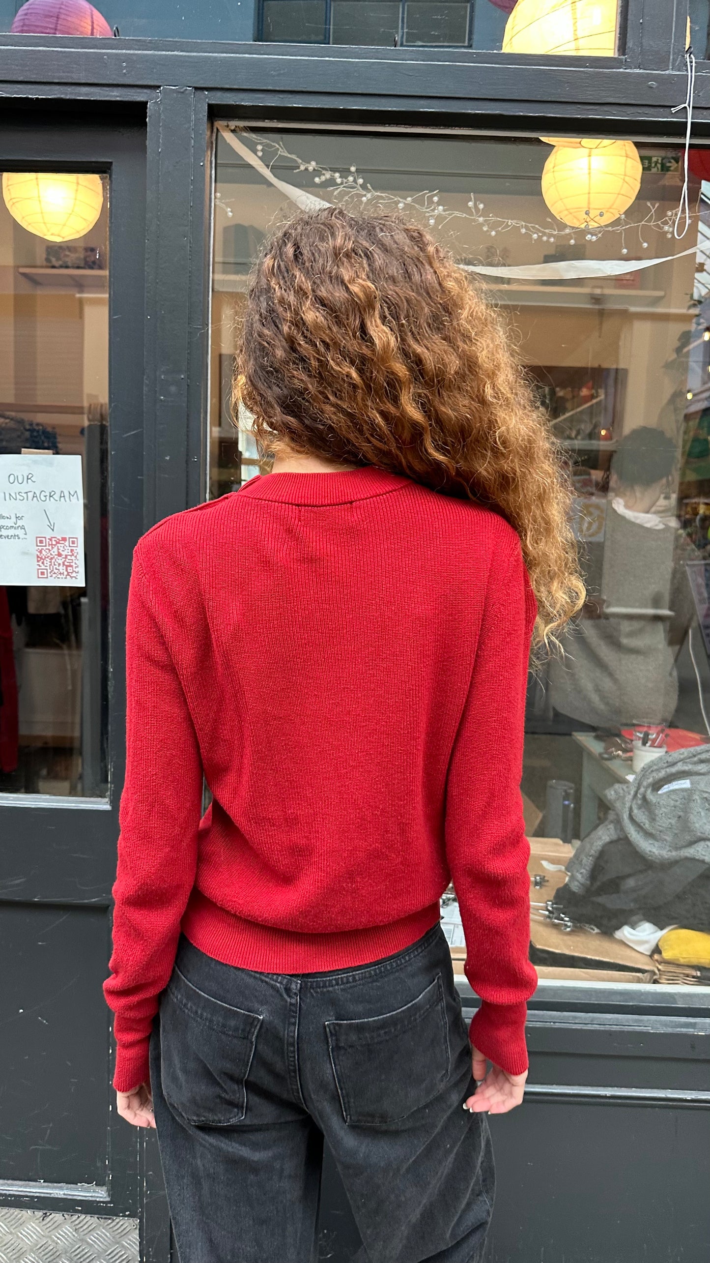 G STAR red asymmetric button jumper