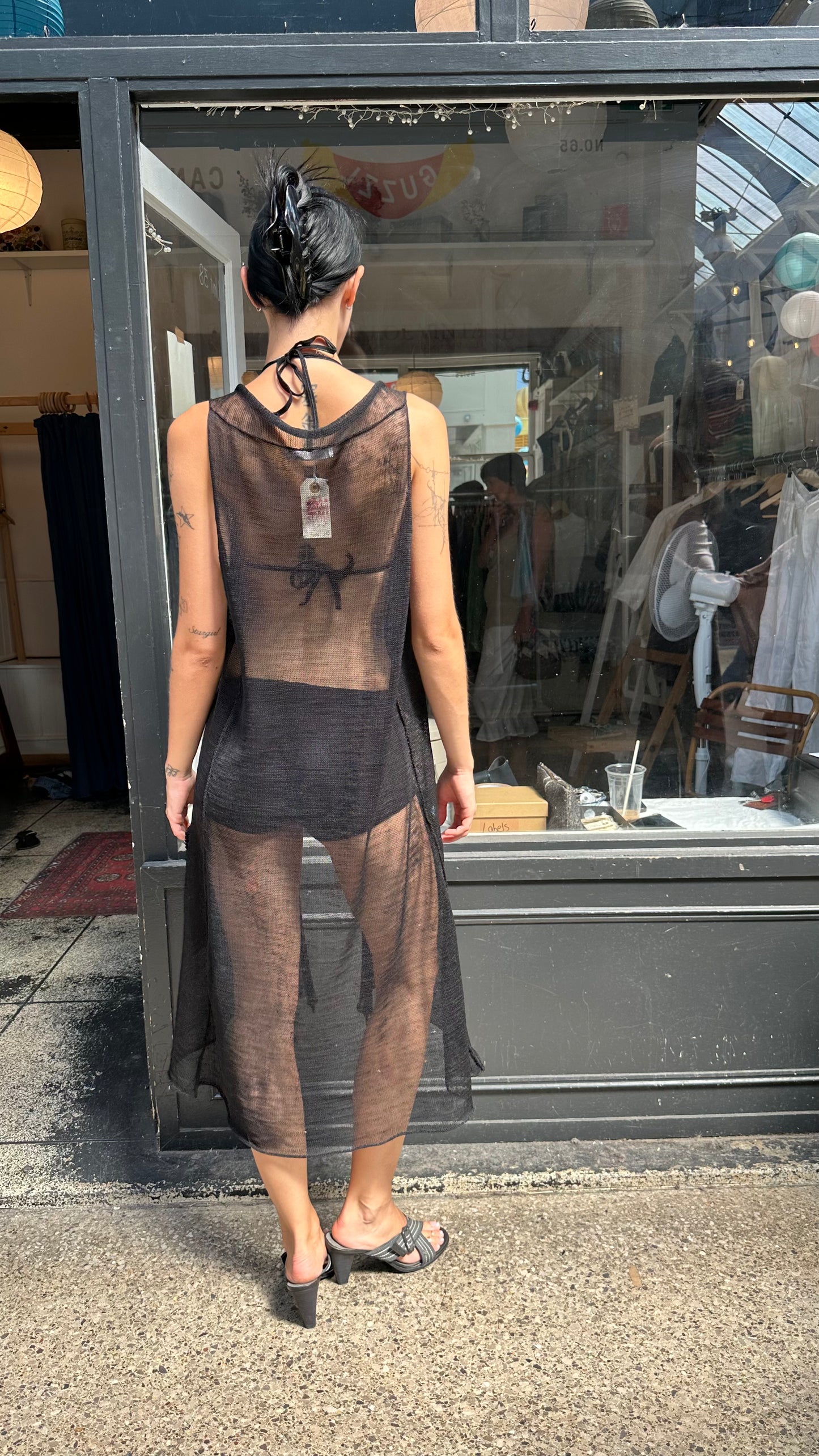 Black knit dress