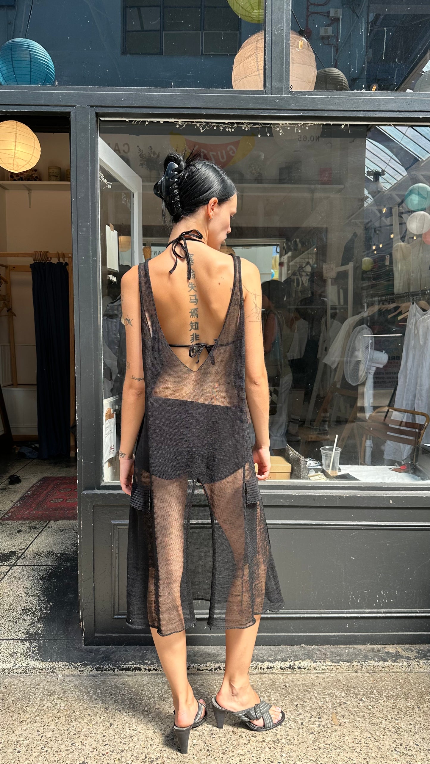 Black knit dress