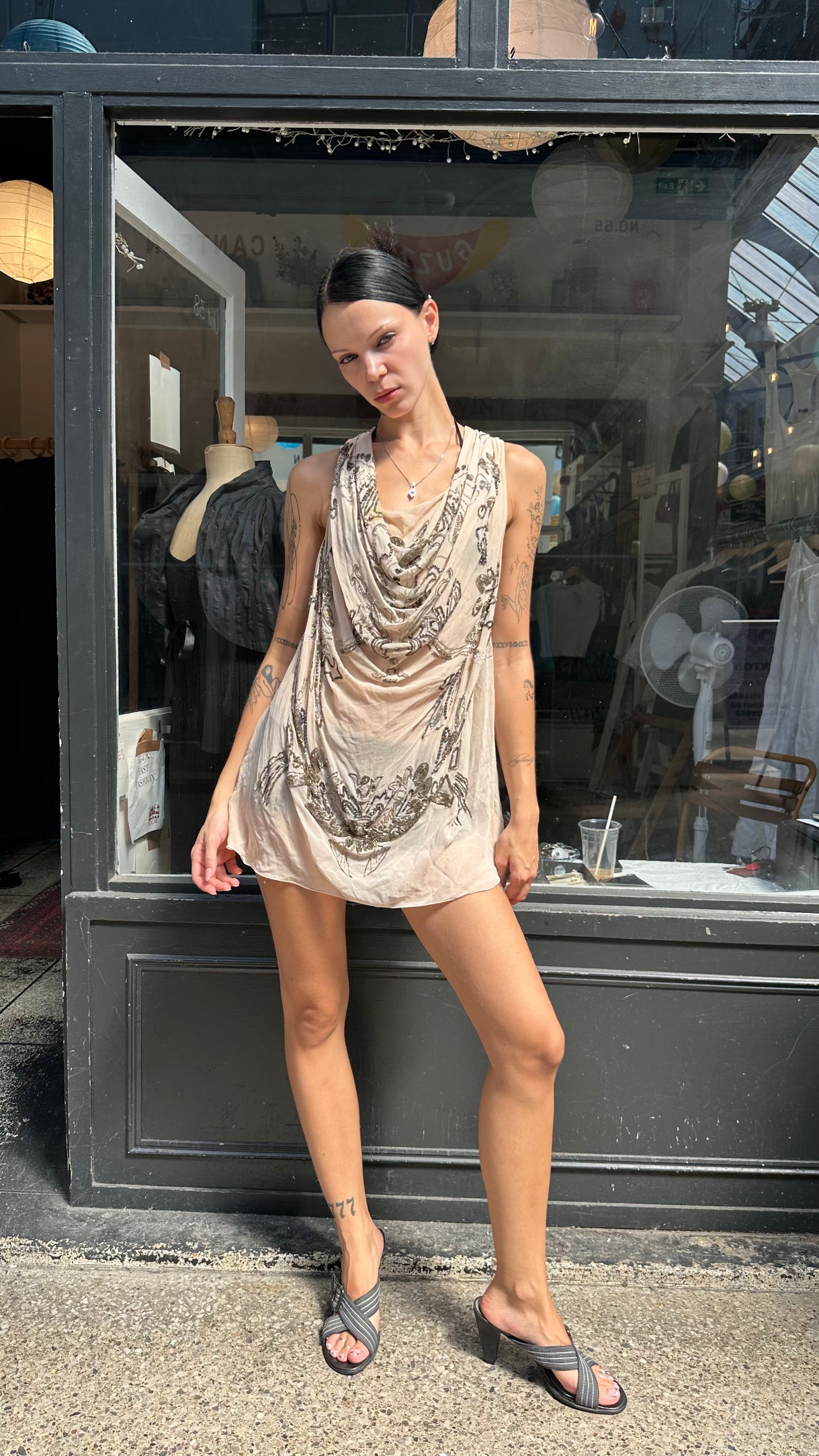 All saints beaded draped top