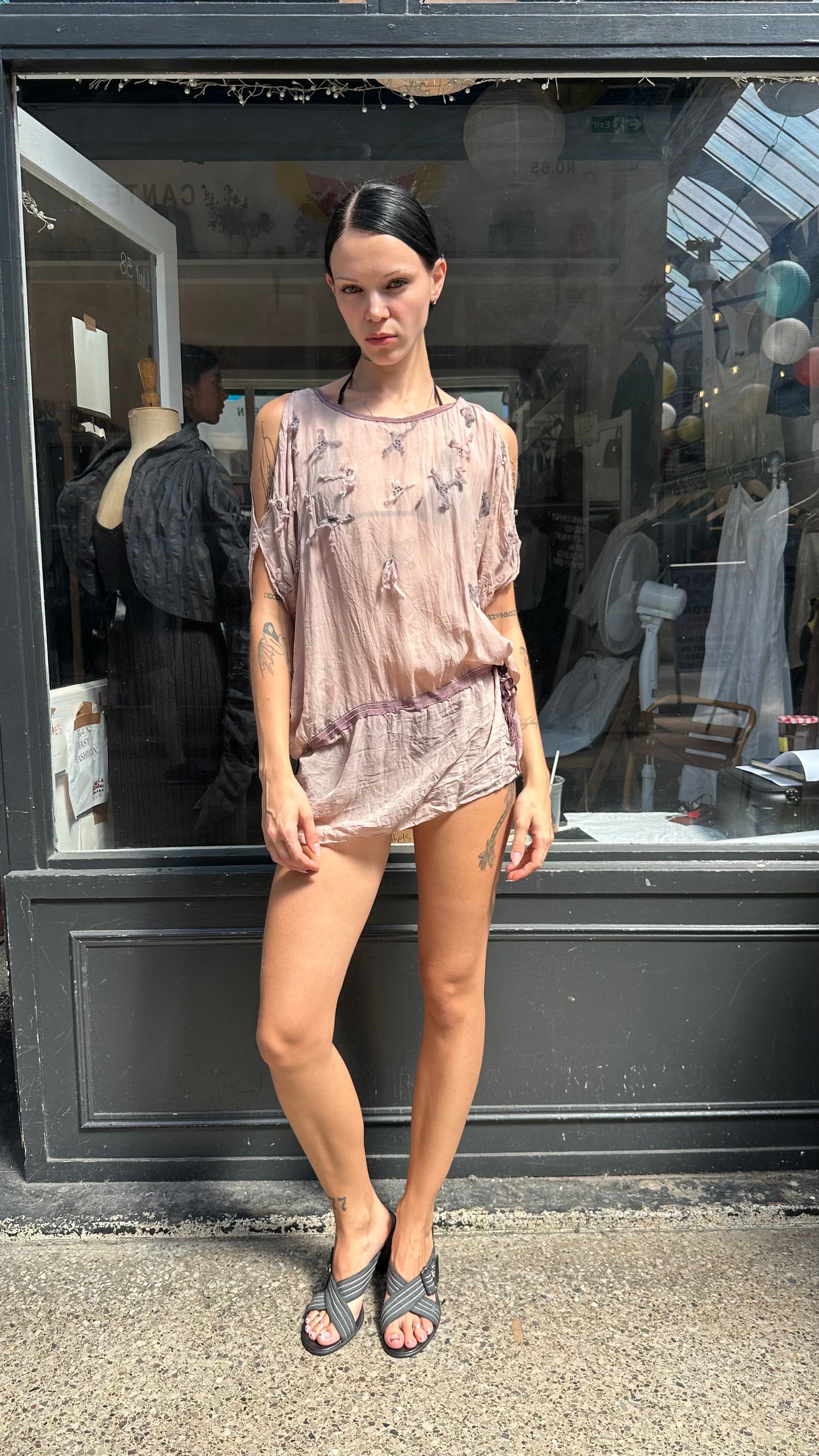 DAY BIRGIR pink silk tunic with bows floaty