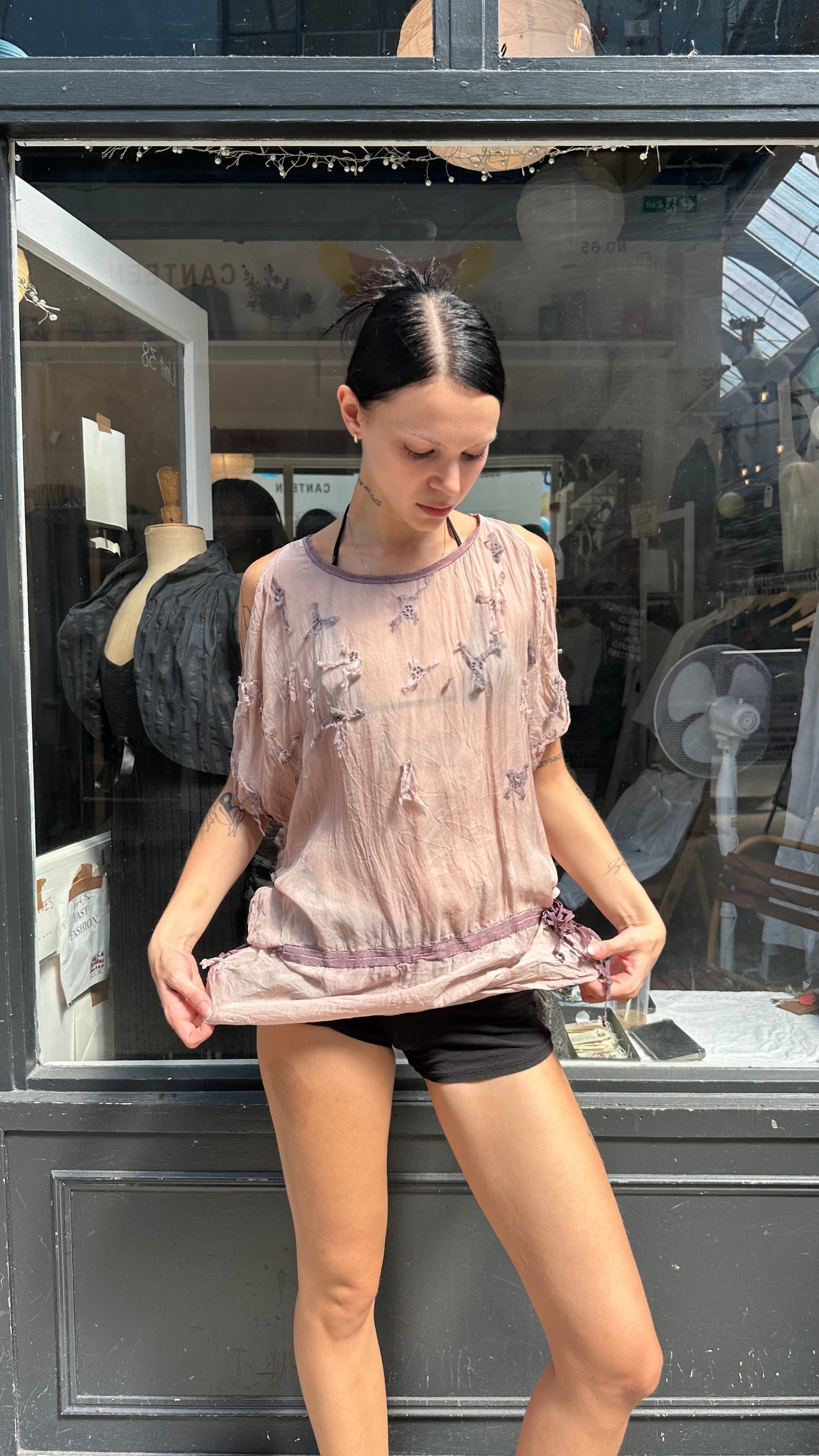 DAY BIRGIR pink silk tunic with bows floaty