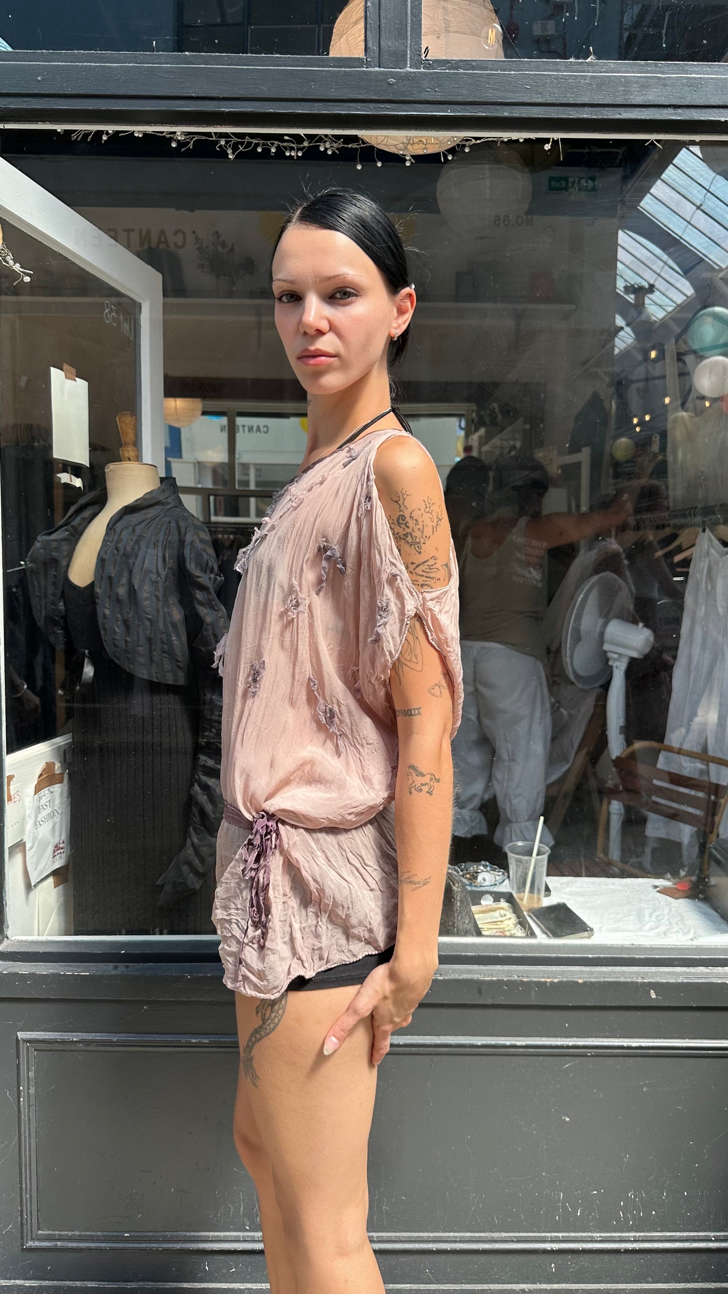 DAY BIRGIR pink silk tunic with bows floaty