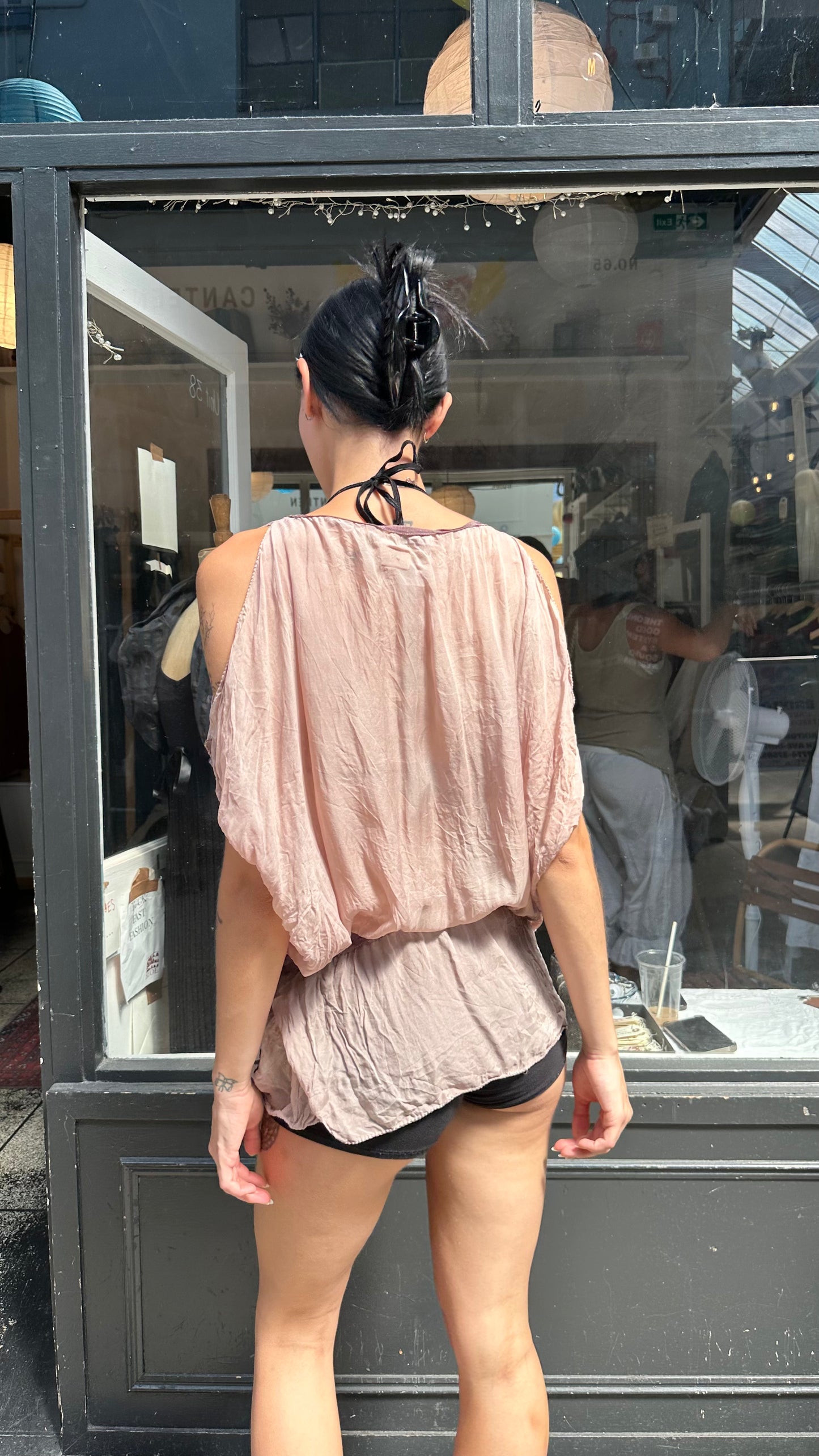 DAY BIRGIR pink silk tunic with bows floaty