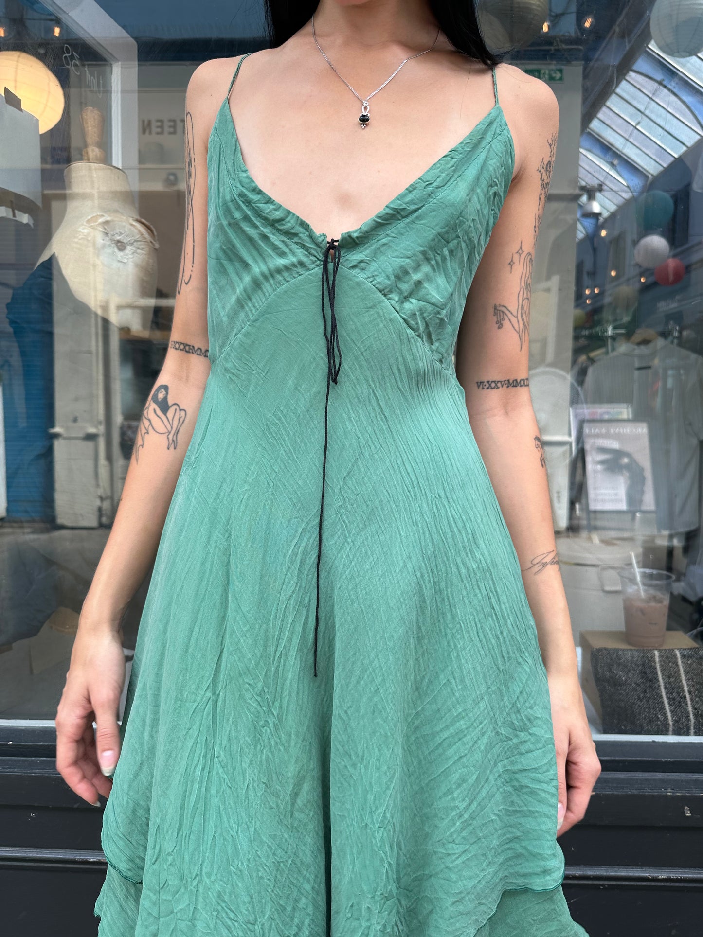 Green Silk Dress